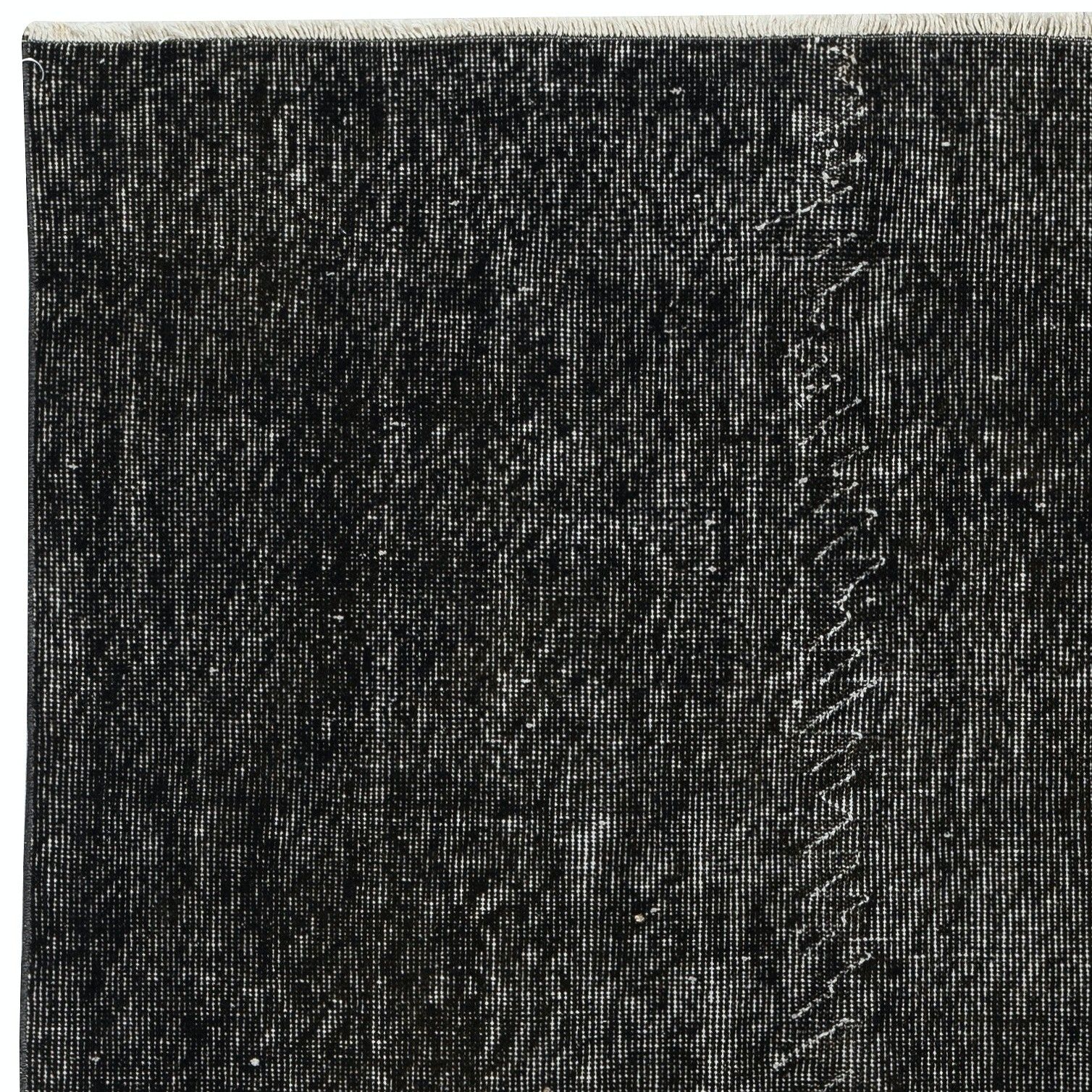 3.8x6.5 Ft Vintage Rug Overdyed In Black For Modern Interior. Handmade In Turkey photo 261.0