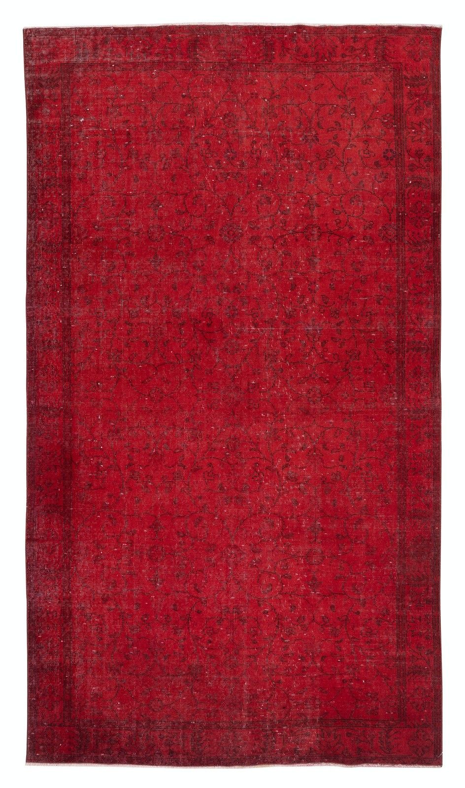 5.3x9.7 Ft Red Handmade Turkish Area Rug For Living Room, Bedroom & Dining Room