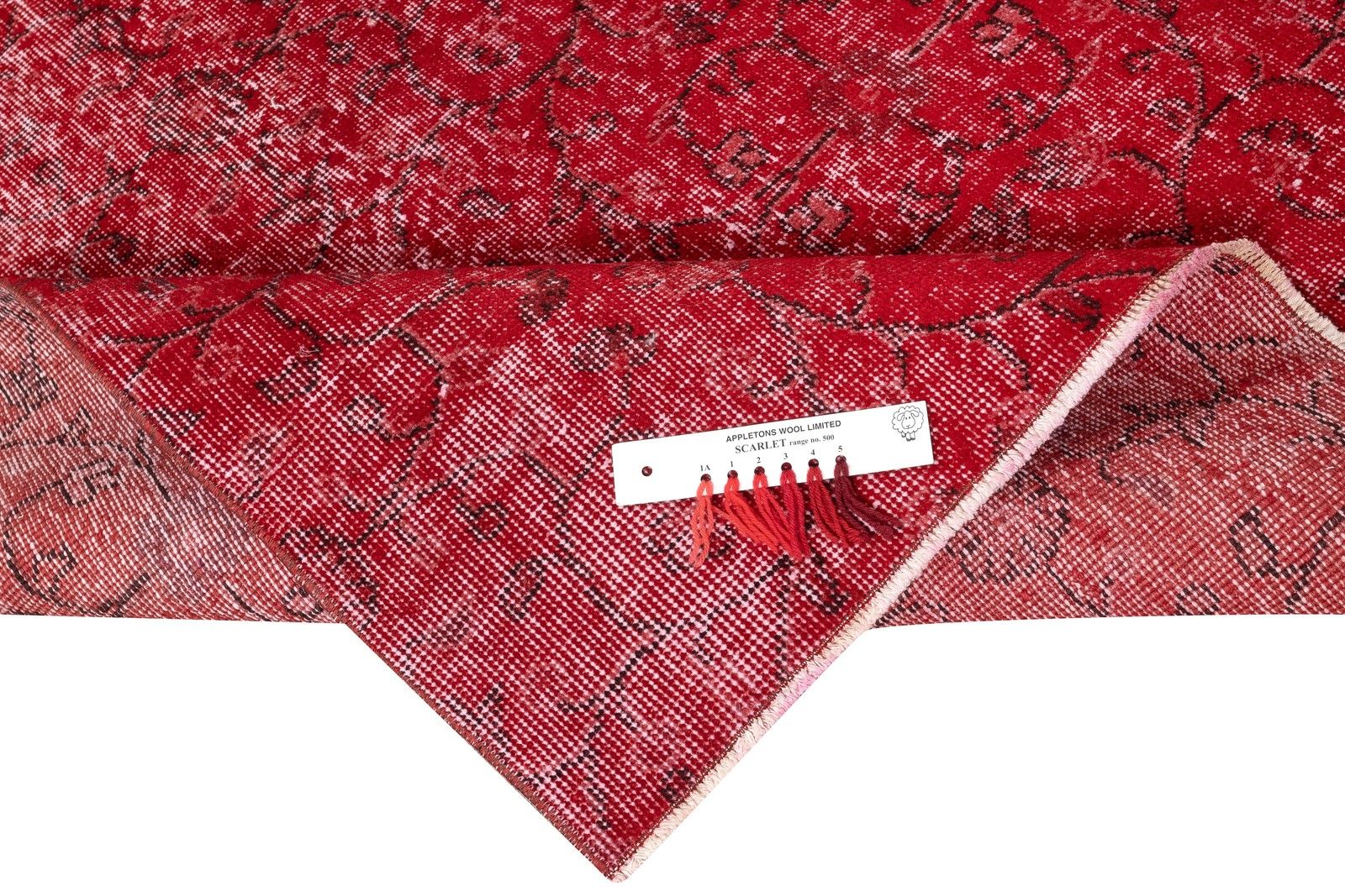 3.8x6.8 Ft Vintage Handmade Turkish Rug Redyed In Red For Contemporary Interiors photo for sale