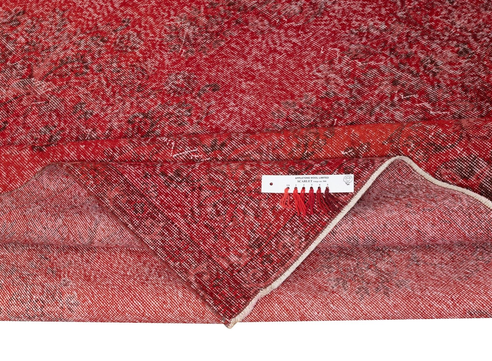 7x10.6 Ft Red Overdyed Vintage Rug, Handknotted In Turkey For Modern Interiors photo for sale