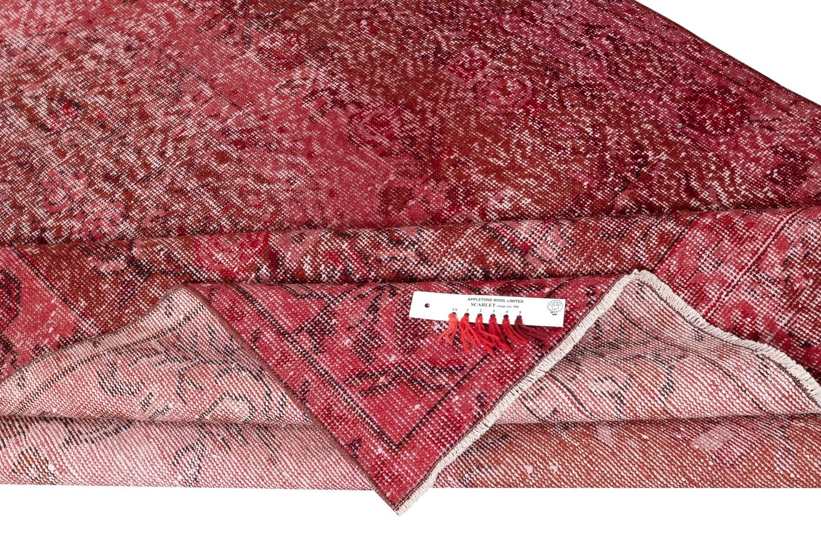 5.2x9 Ft Vintage Handmade Turkish Rug Overdyed In Red For Modern Interiors photo for sale