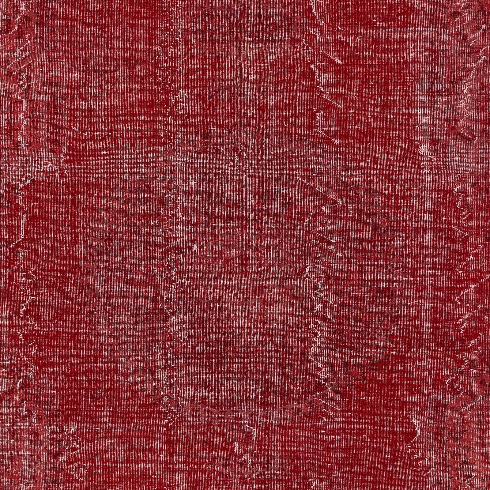 7x10.5 Ft Vintage Red Wool Rug. Handmade Turkish Rug For Contemporary Spaces photo Textiles