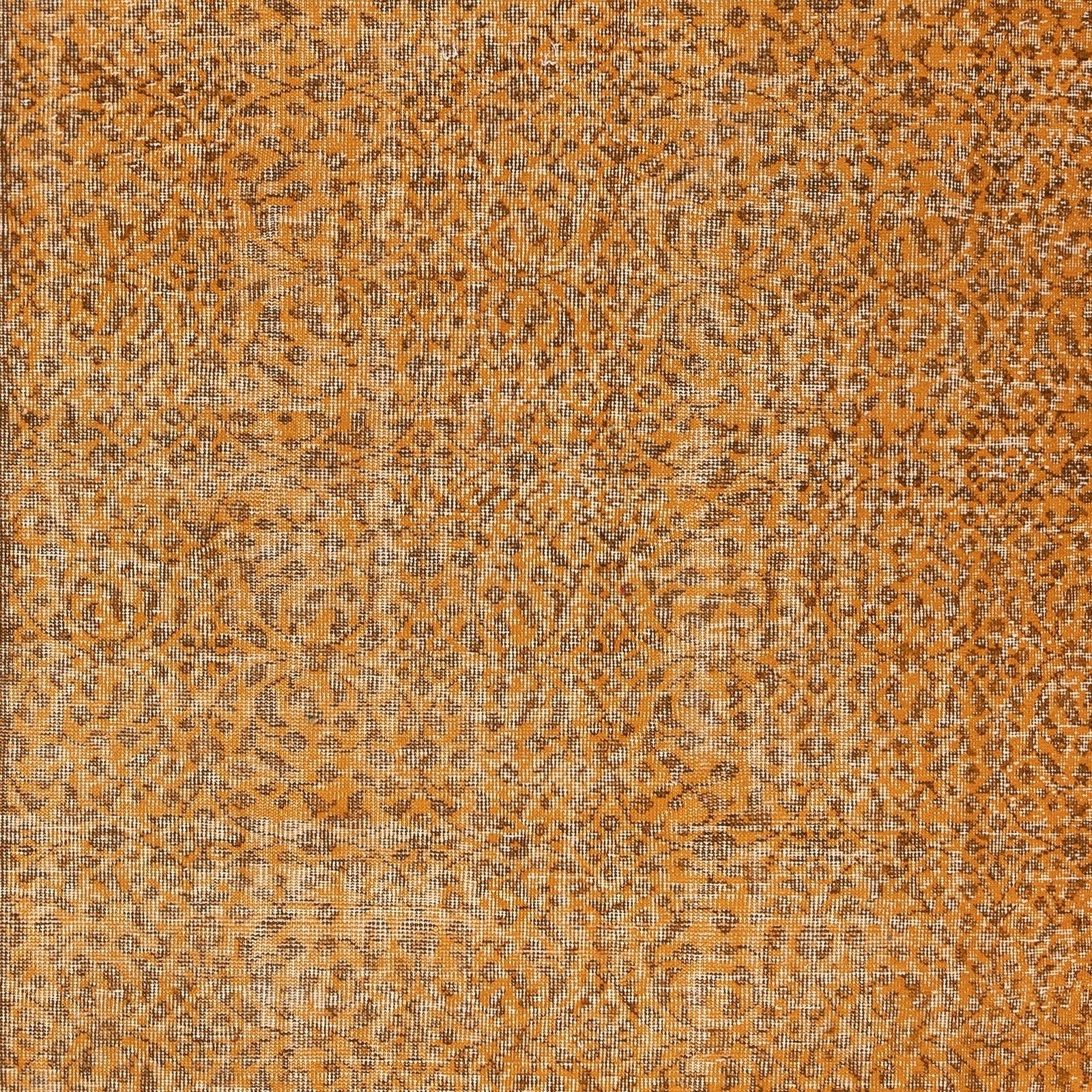 5.6x9.6 Ft Vintage Handmade Turkish Rug Redyed In Orange For Modern Interiors photo Textiles