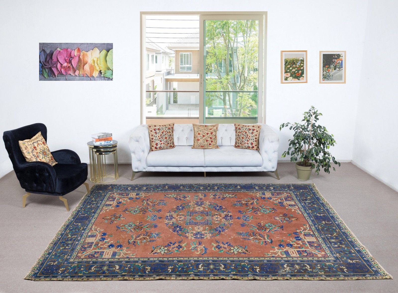 8x11.3 Ft Traditional Hand Knotted Vintage Turkish Red Area Rug For Home Decor photo furniture
