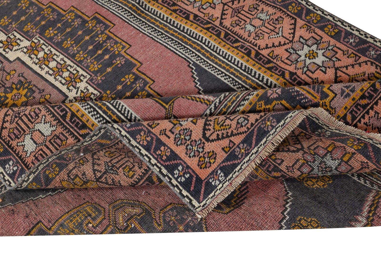 5x9.5 Ft One Of A Kind Vintage Oriental Rug With Tribal Motifs. 100% Wool photo for sale