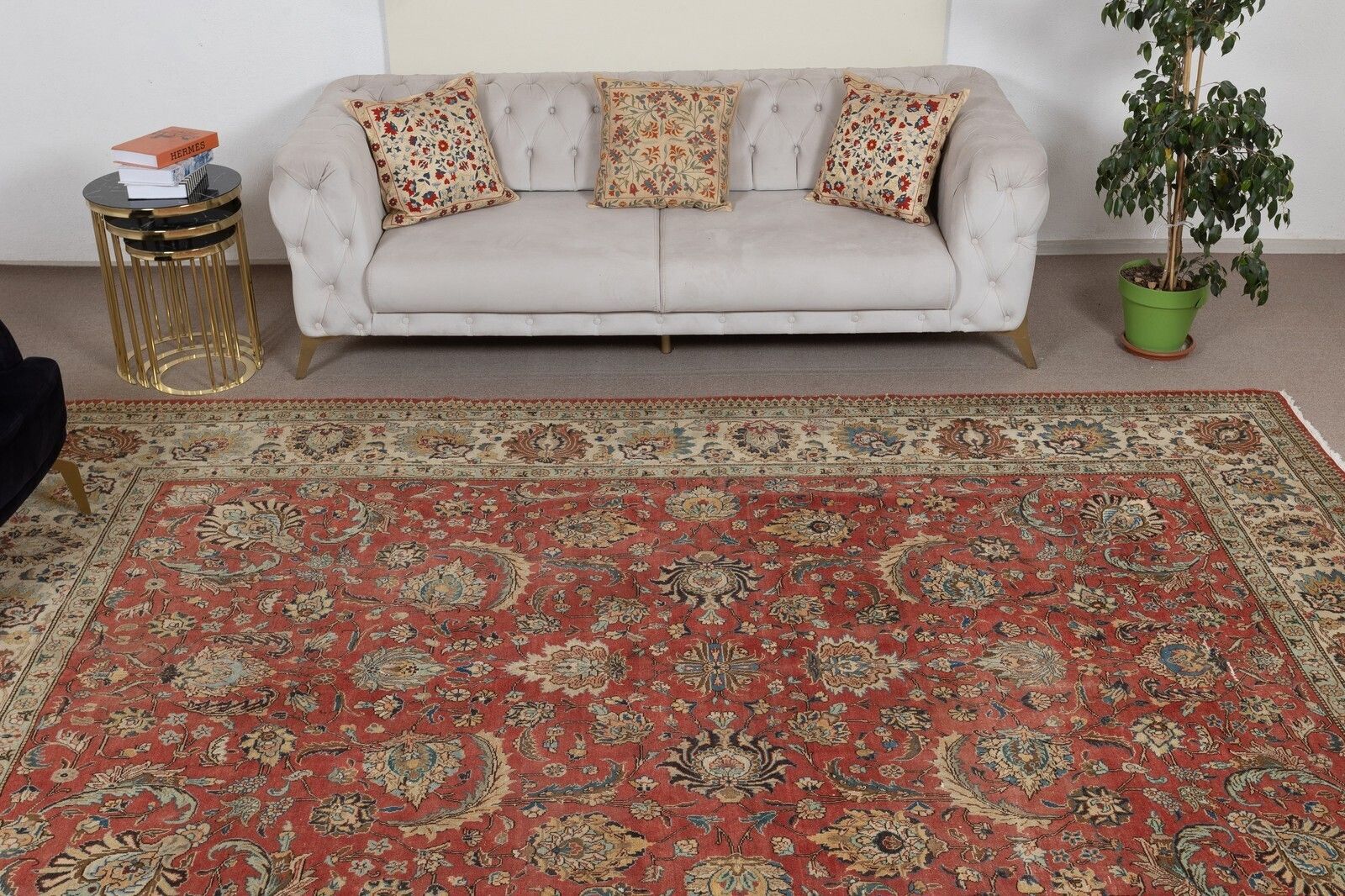 9.2x12.7 Ft One Of A Kind Vintage Turkish Red Large Area Rug For Living Room photo buy