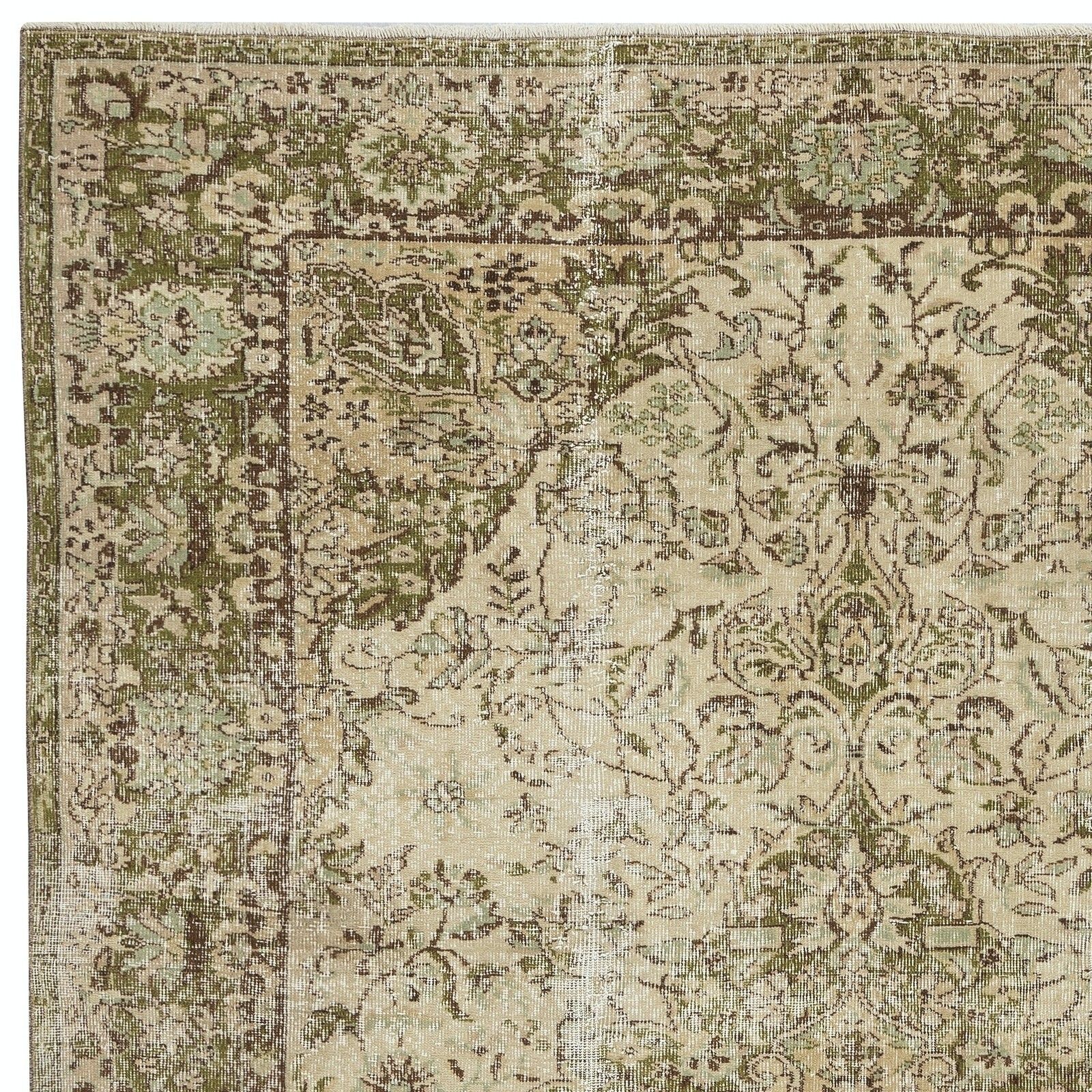 6.8x10.2 Ft Vintage Turkish Handknotted Wool Rug For Cozy Farmhouse Interiors photo 784.0