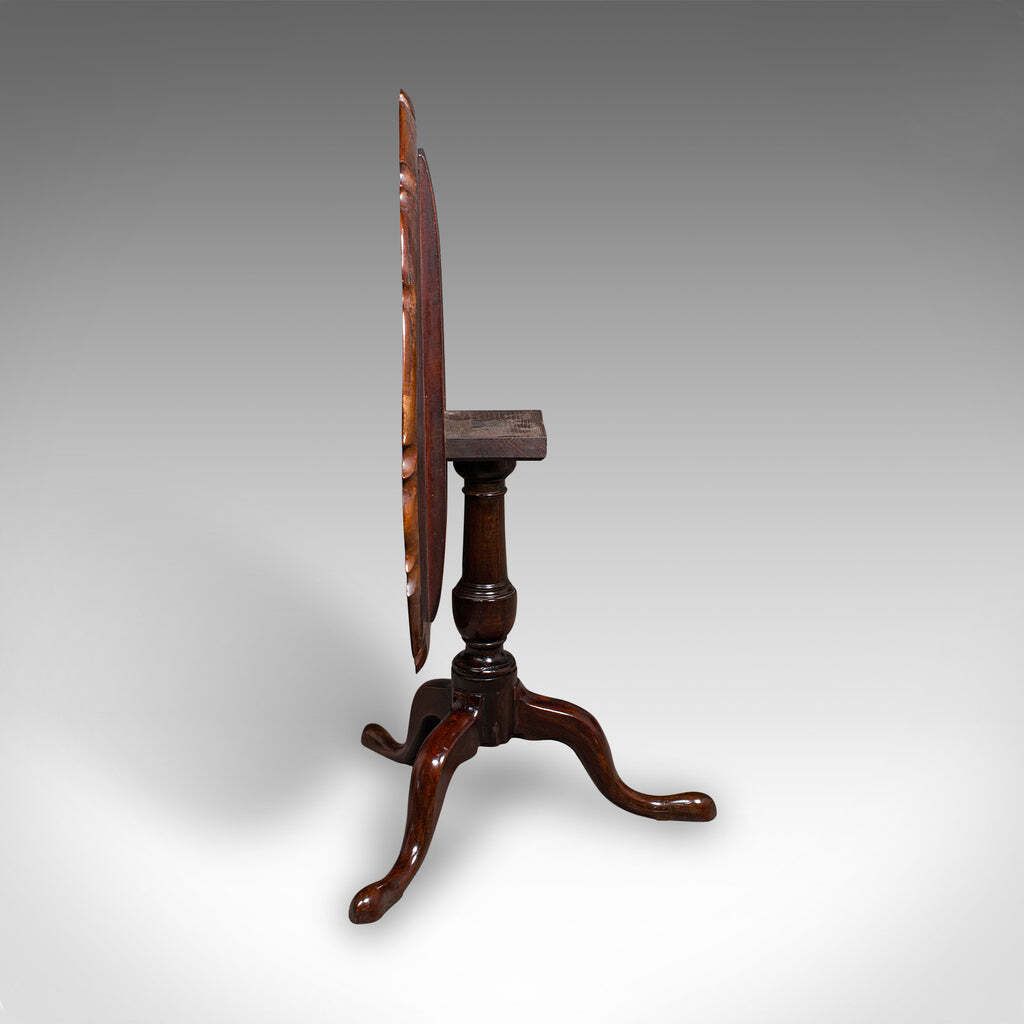 photo for sale Antique 4 Seat Occasional Table English Walnut Tilt Top Pie Crust Georgian