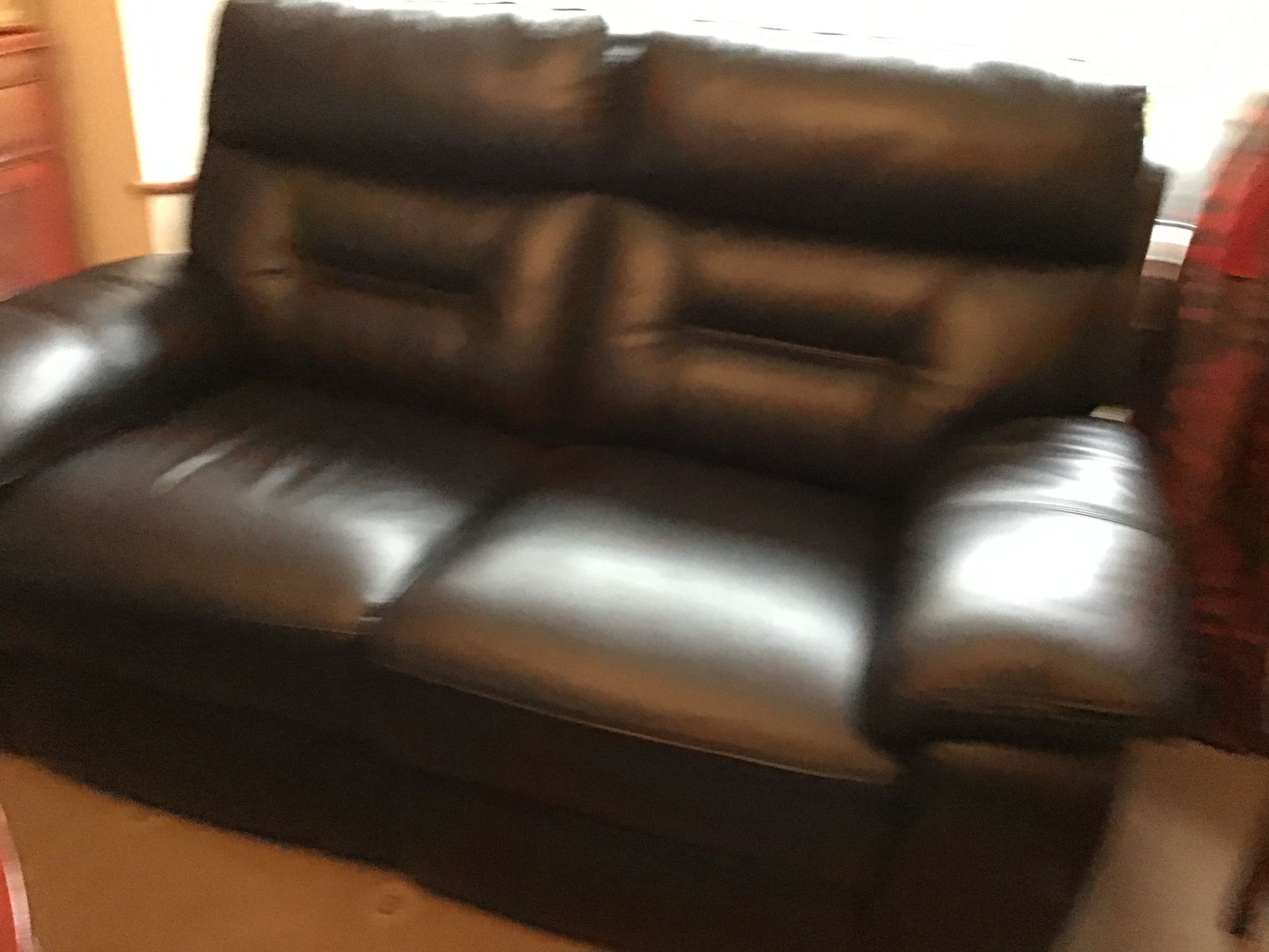 Brand New 2 Seater Leather Sofa And Footrest