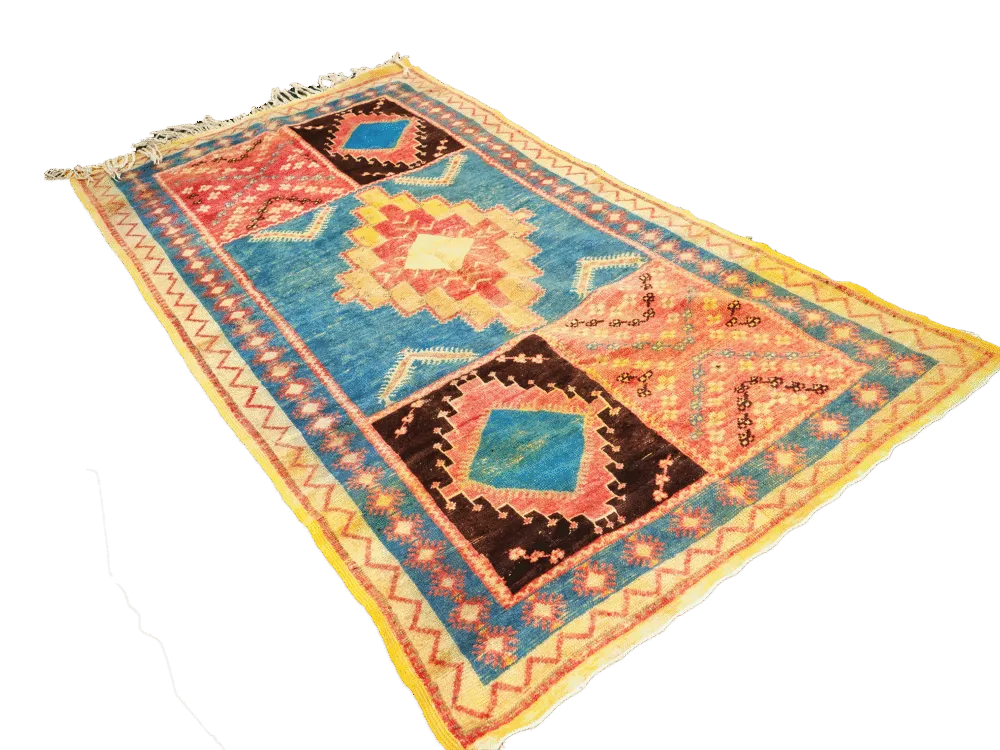 R308 No Custom Fee. Antique Handmade Moroccan Rug 100% Wool 235x135cm photo for sale
