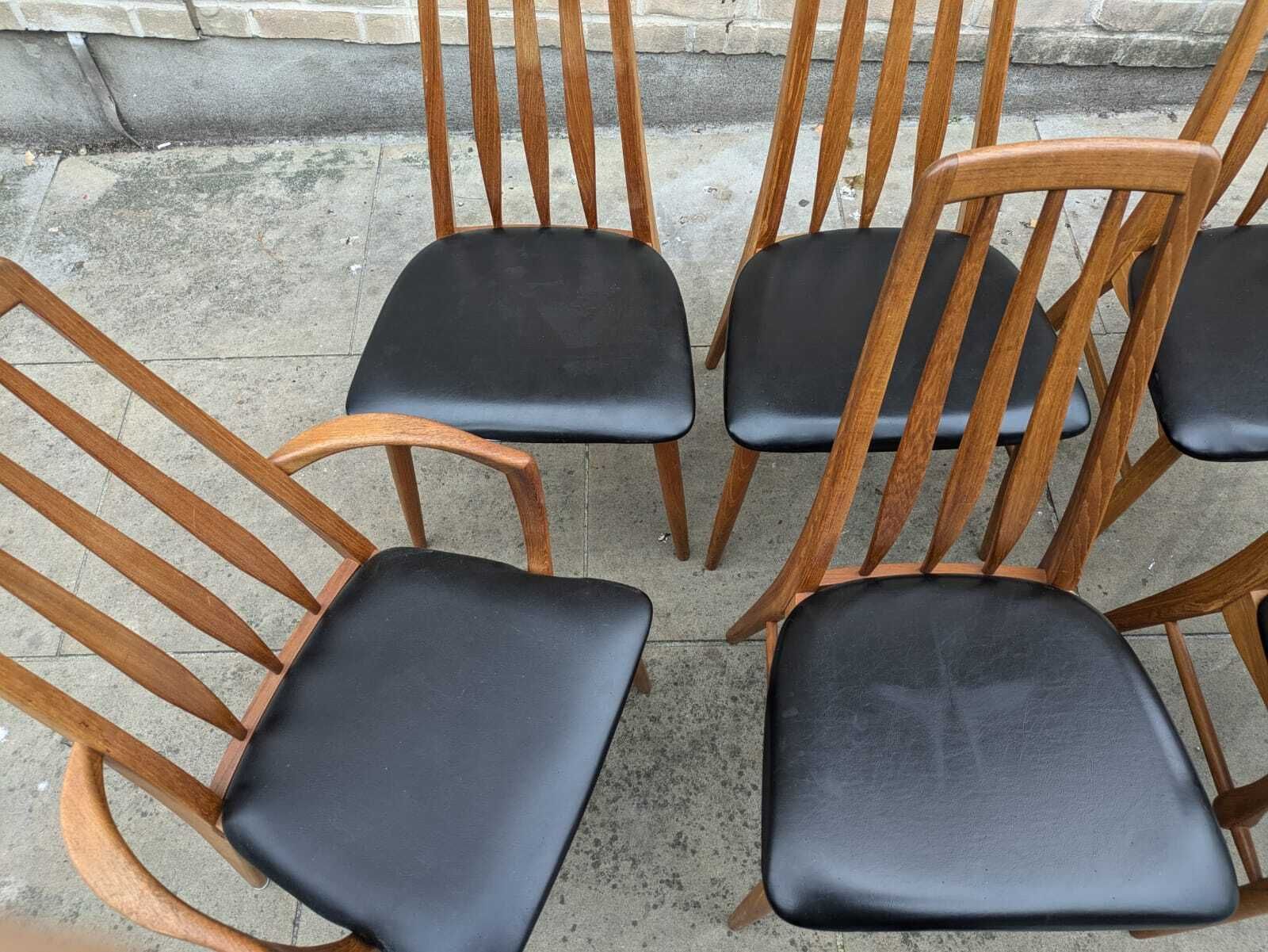 photo furniture Mid Century Danish Teak Dining Chairs Designed Niels Koefoed Set Of 6