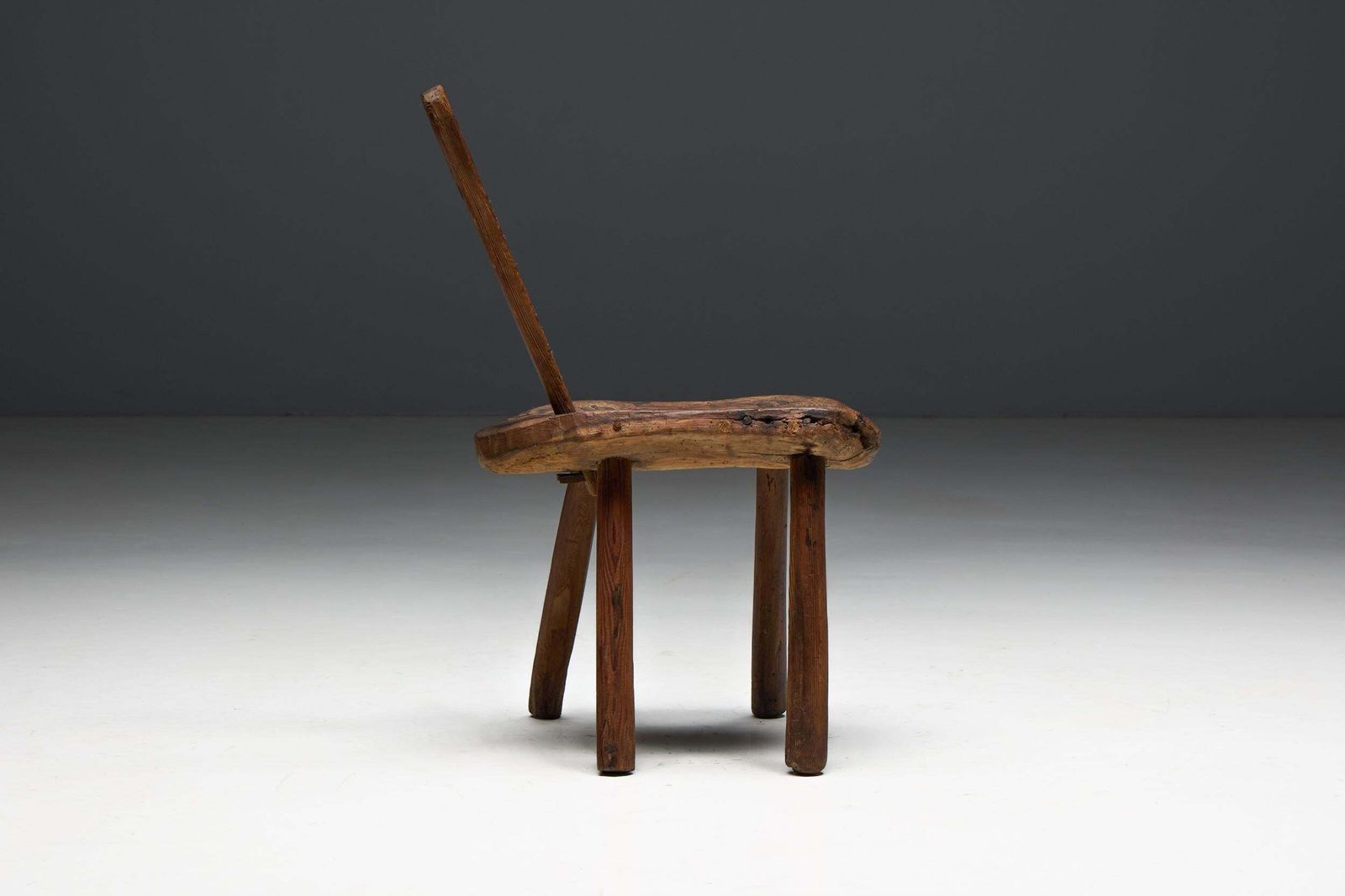 Furniture Alpine Folk Art Chair, France, 19th Century photo