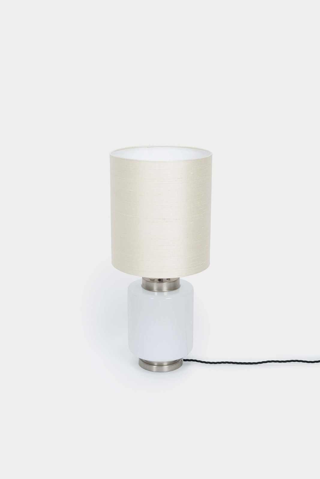 Pia Maria Giudetti, Stilnovo, Glass Nickel Table Lamp, Italy, 60s