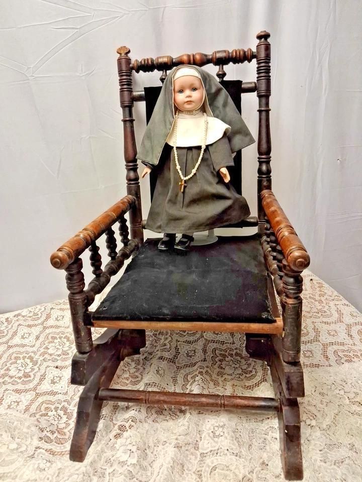 Antique Rustic Childs American Gothic Style Rocking Chair