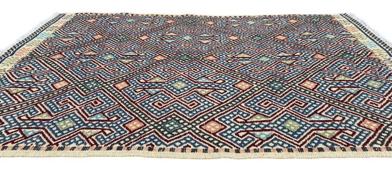 photo furniture 3x5 Multicolor Caucasian Soumak Flatweave Area Rug