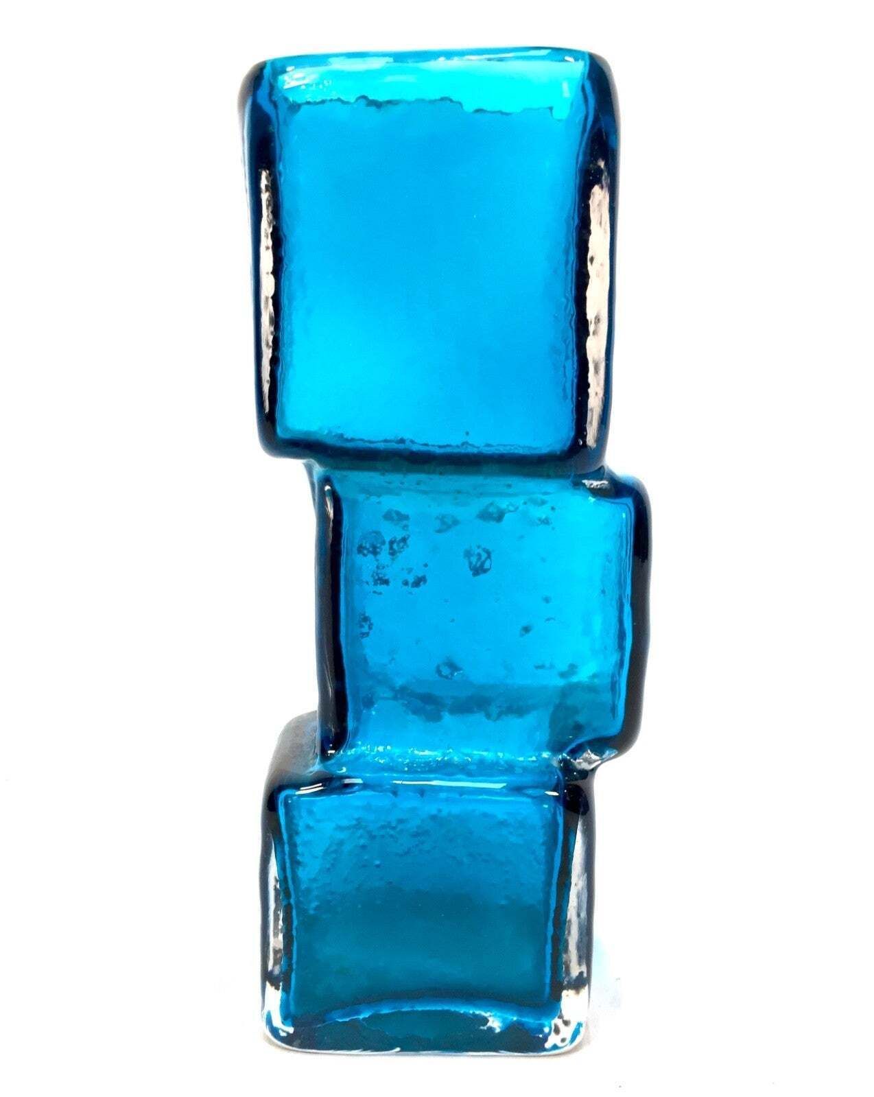 Whitefriars Geoffrey Baxter Drunken Bricklayer Vase In Kingfisher Blue No. 9673 photo 795.0