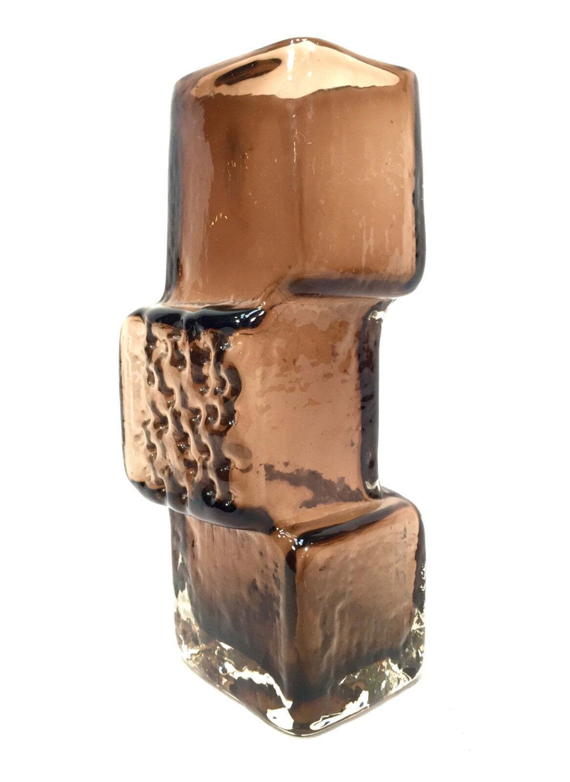 Whitefriars Geoffrey Baxter Drunken Bricklayer Vase In Cinnamon Brown No. 9673 photo for sale