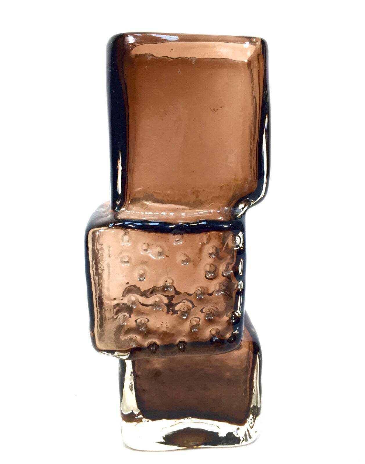 Whitefriars Geoffrey Baxter Drunken Bricklayer Vase In Cinnamon Brown No. 9673 photo buy