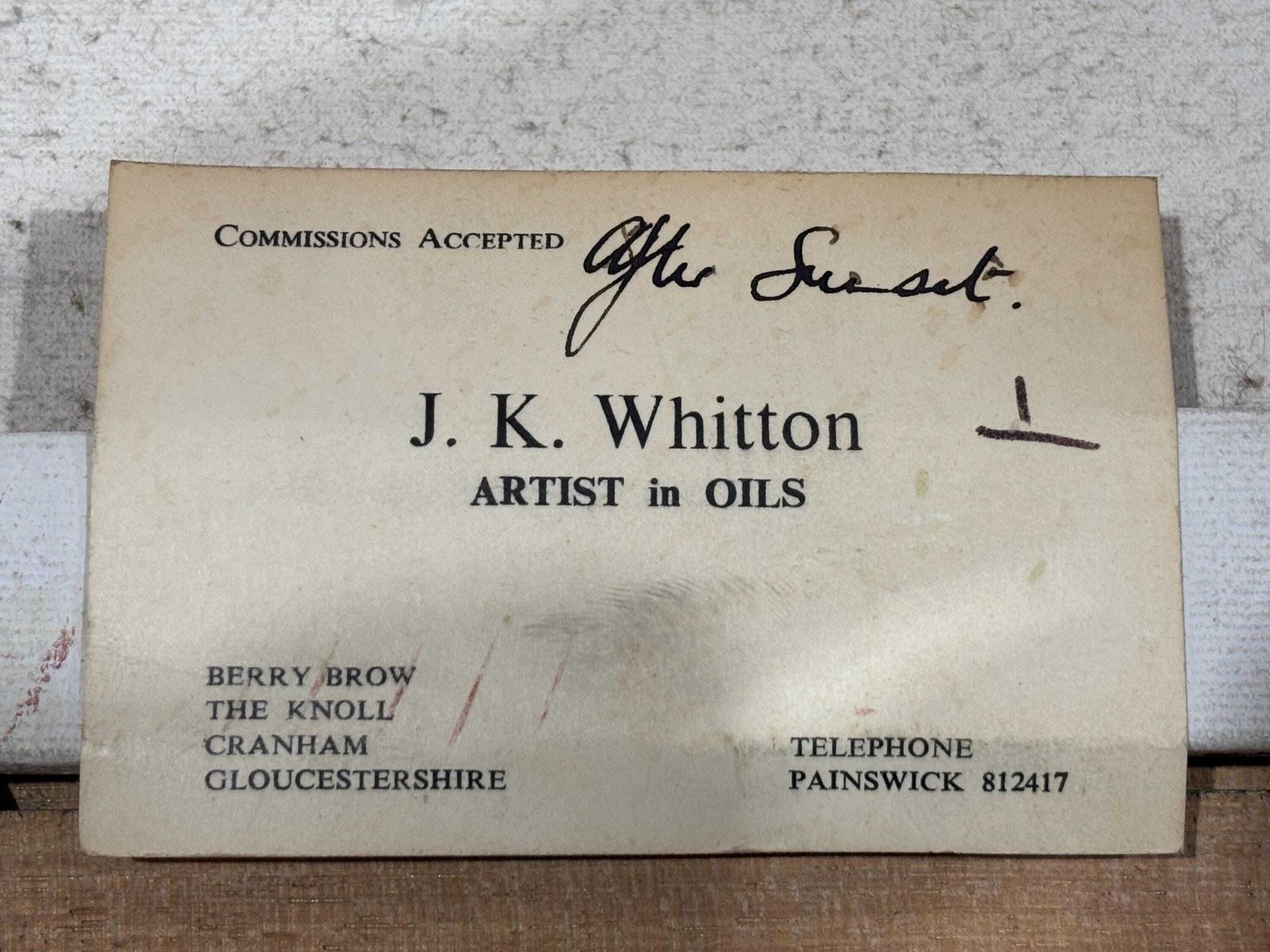 J. K. Whitton Oil On Canvas Painting " After Sunset" Picture photo vinterior