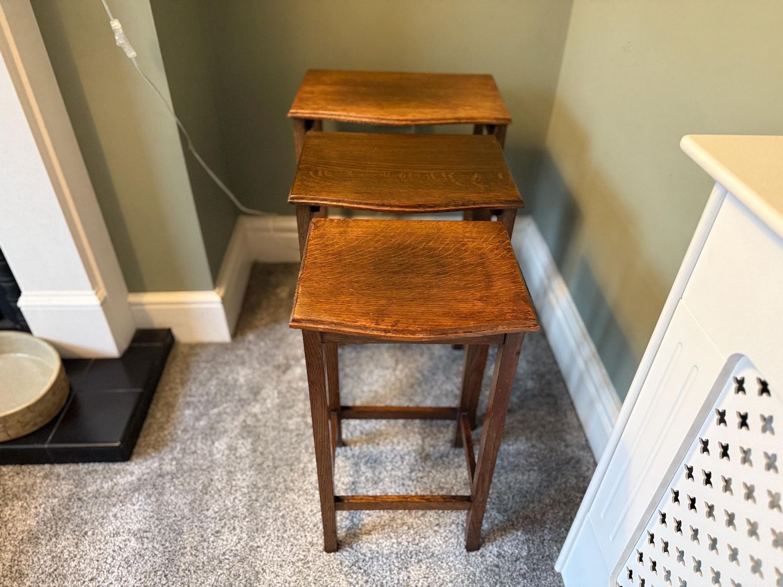 Antique Vintage Nest Of Tables, Plant Stand, Side Table, Coffee Table, Occasional Table photo furniture