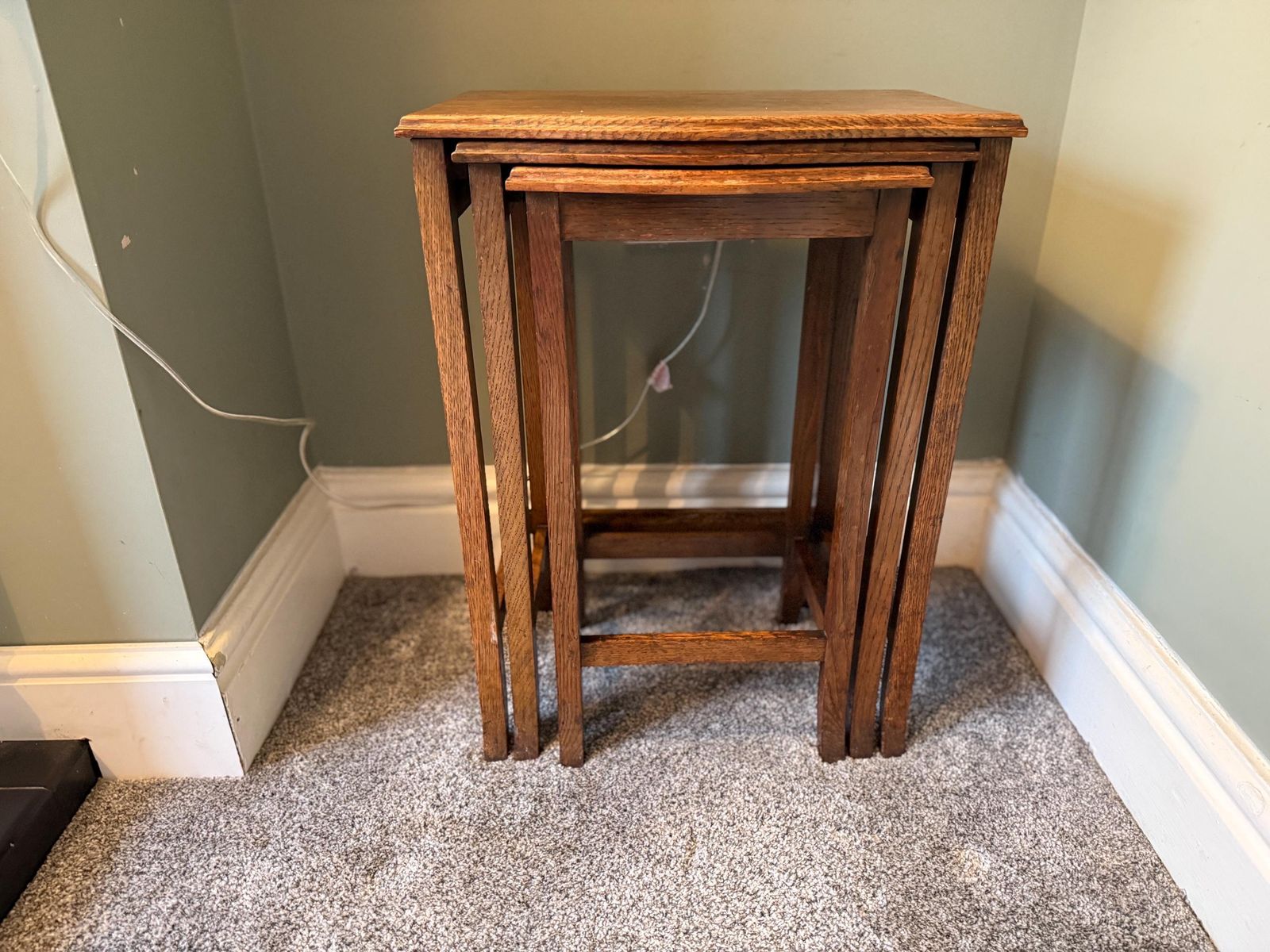 Furniture Antique Vintage Nest Of Tables, Plant Stand, Side Table, Coffee Table, Occasional Table photo
