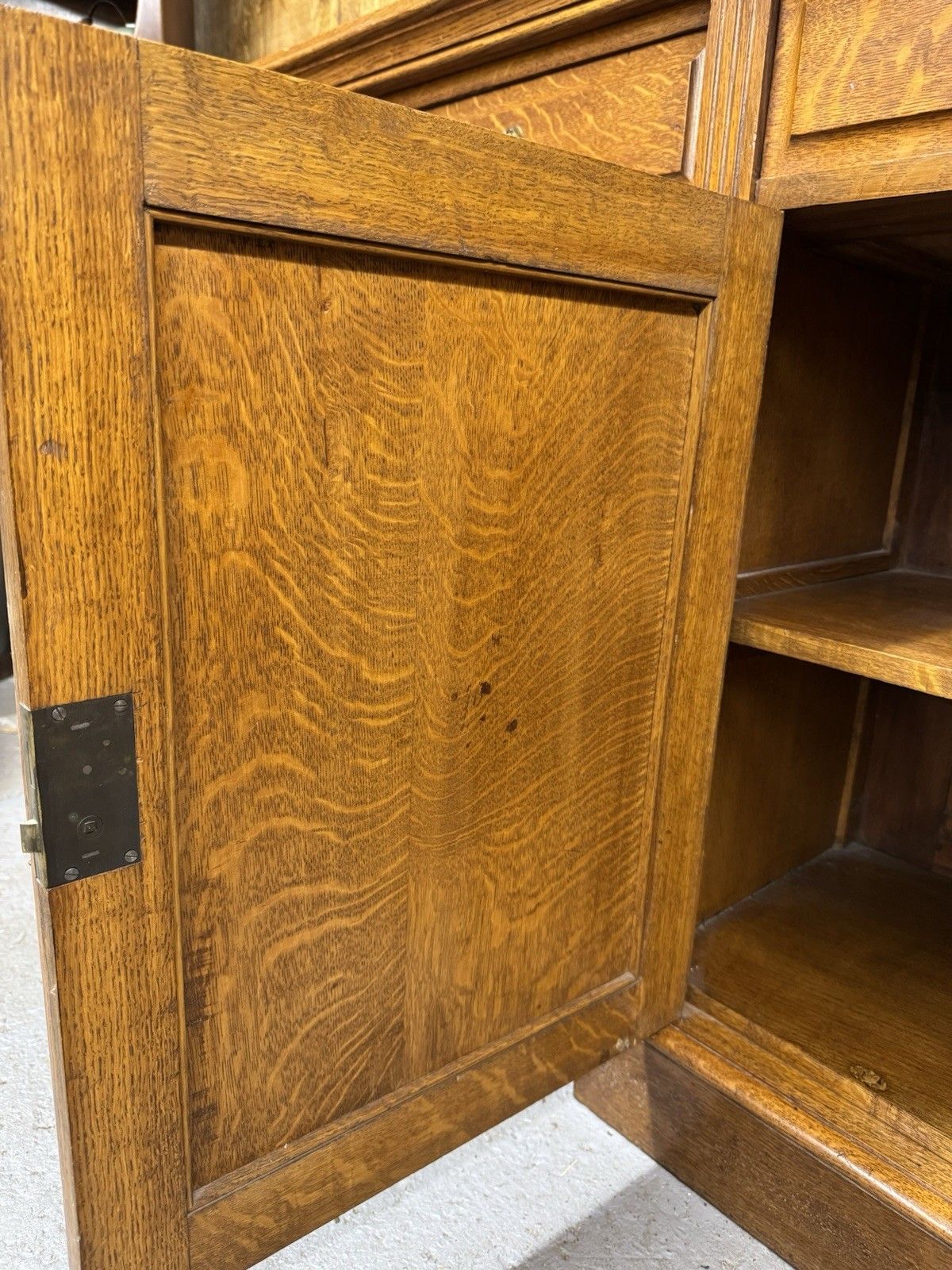 Furniture Victorian Solid Oak Breakfront Library Bookcase, Tv Stand, Sideboard Display photo