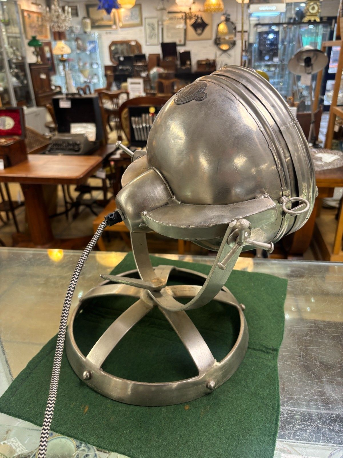 1990's Noble Lighting Company Stainless Steel Spotlight Lamp photo Lighting