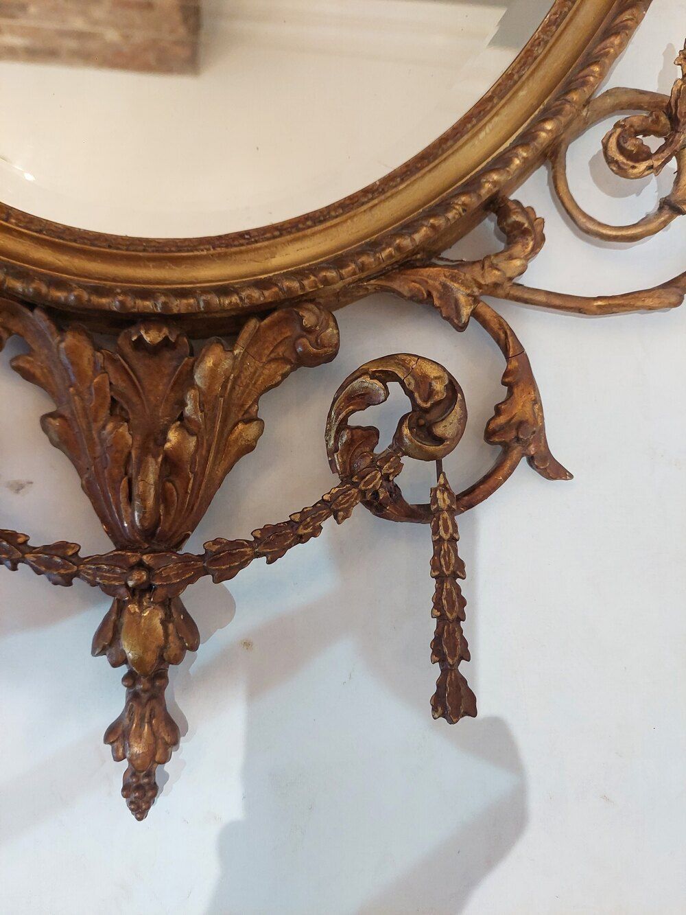 Late Victorian Adam Revival Giltwood Wall Mirror photo for sale