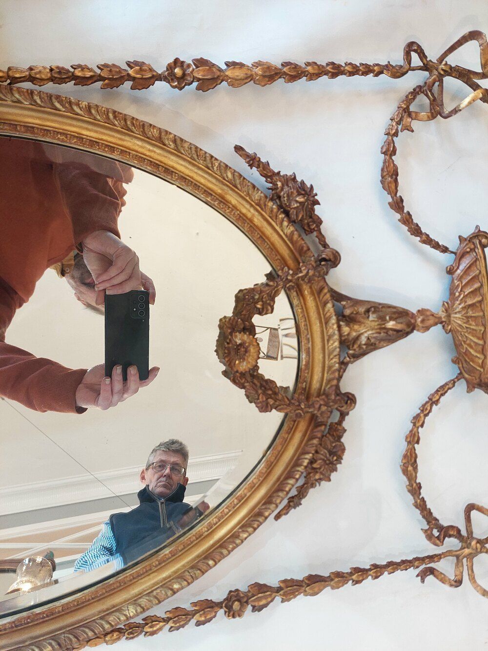 Late Victorian Adam Revival Giltwood Wall Mirror photo 980.0
