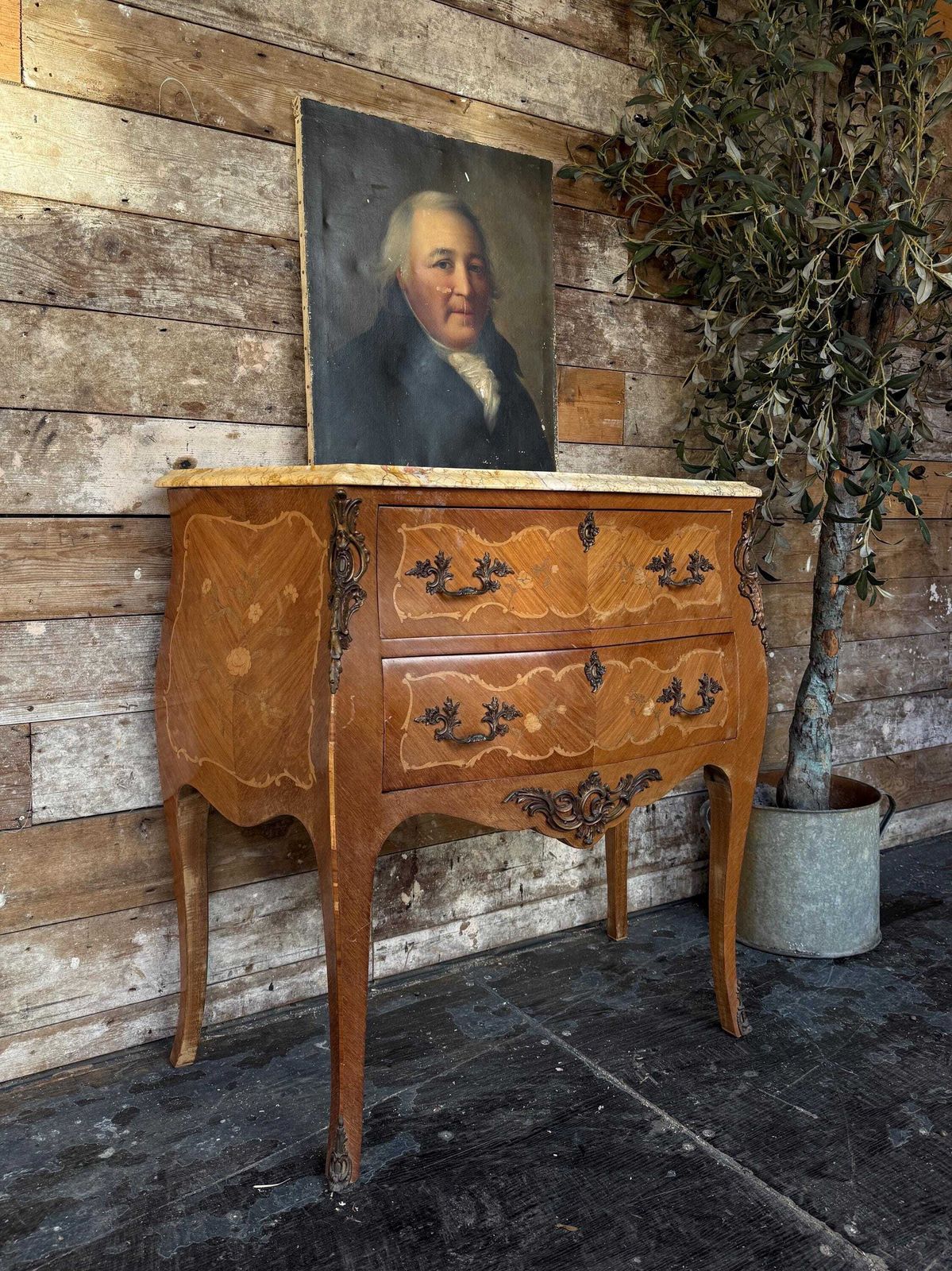 Louis XV Style Bombe Chest Of Drawers photo vintage