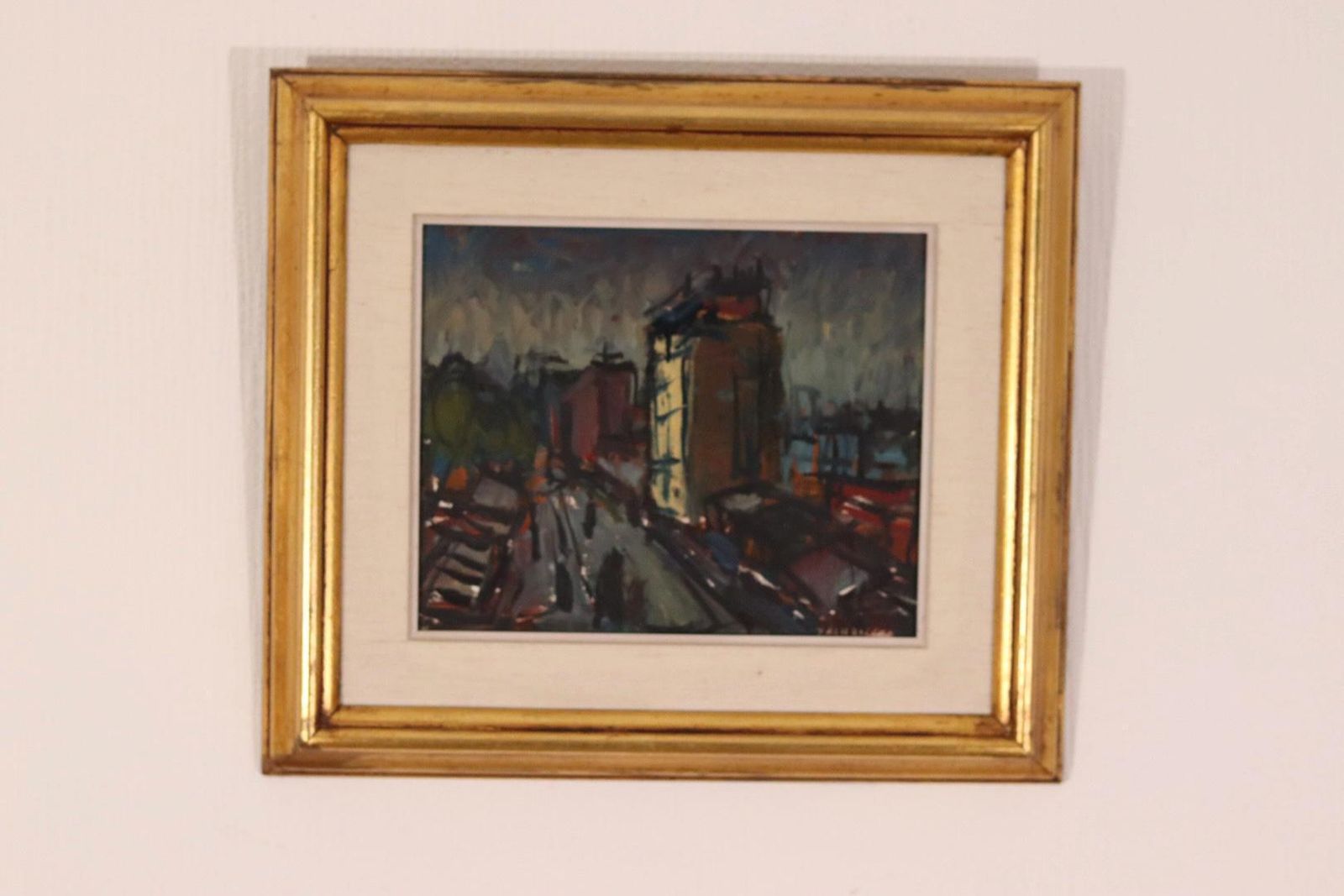 Original Swedish Oil On Panel – “City II” By P.O. Zachrisson – Signed & Framed – 36 × 42 Cm (14.2" × 16.5")