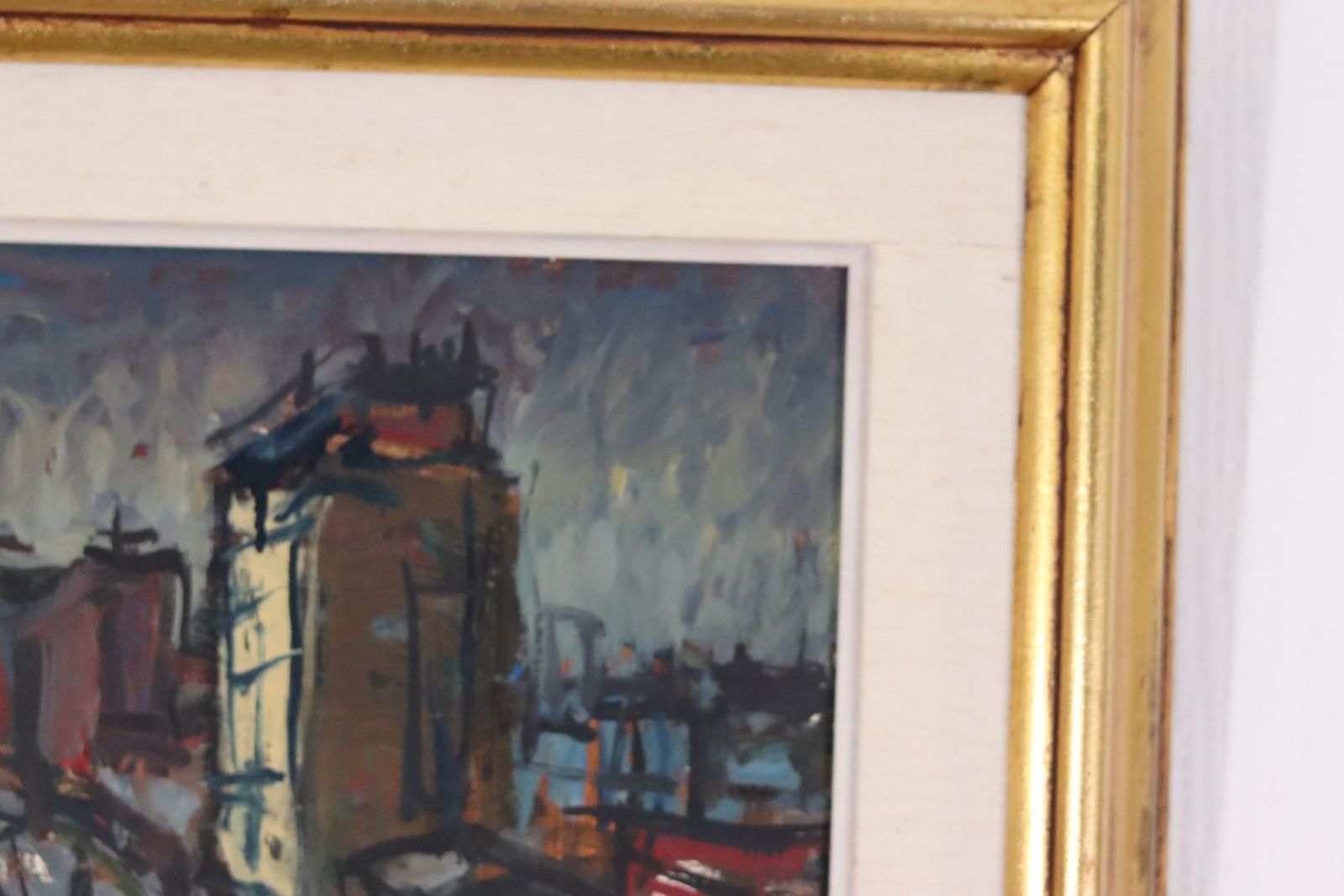 Art Original Swedish Oil On Panel – “City II” By P.O. Zachrisson – Signed & Framed – 36 × 42 Cm (14.2" × 16.5") photo