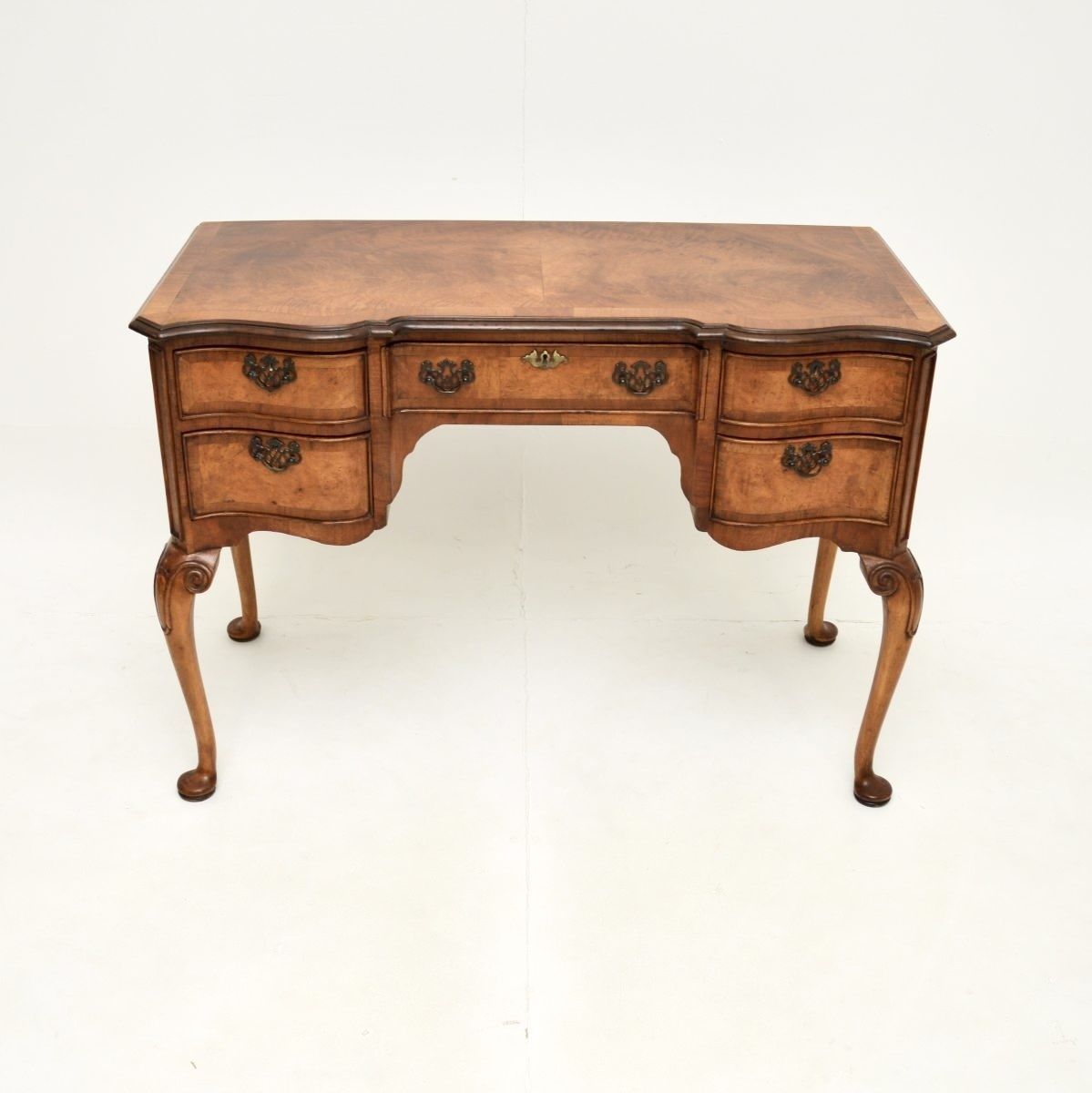 Antique Figured Walnut Queen Anne Style Desk photo furniture
