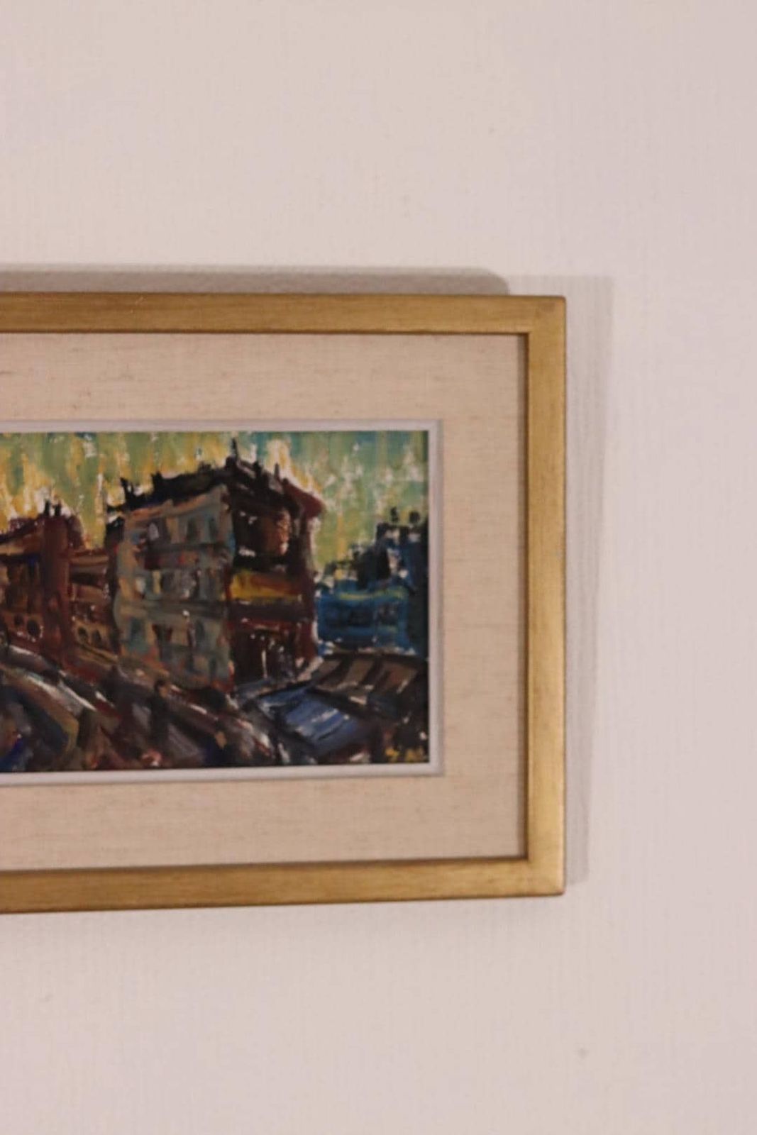 Original Mid Century Swedish Oil On Panel – “City” By P.O. Zachrisson – Vintage & Framed – 37 × 25 Cm (14.6" × 9.8") photo 275.0