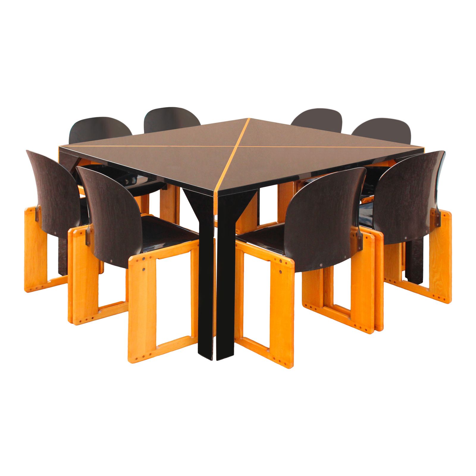 Set Of 8 Dialogo Chairs By Afra & Tobia Scarpa For B&B Italia, 1973 photo vinterior