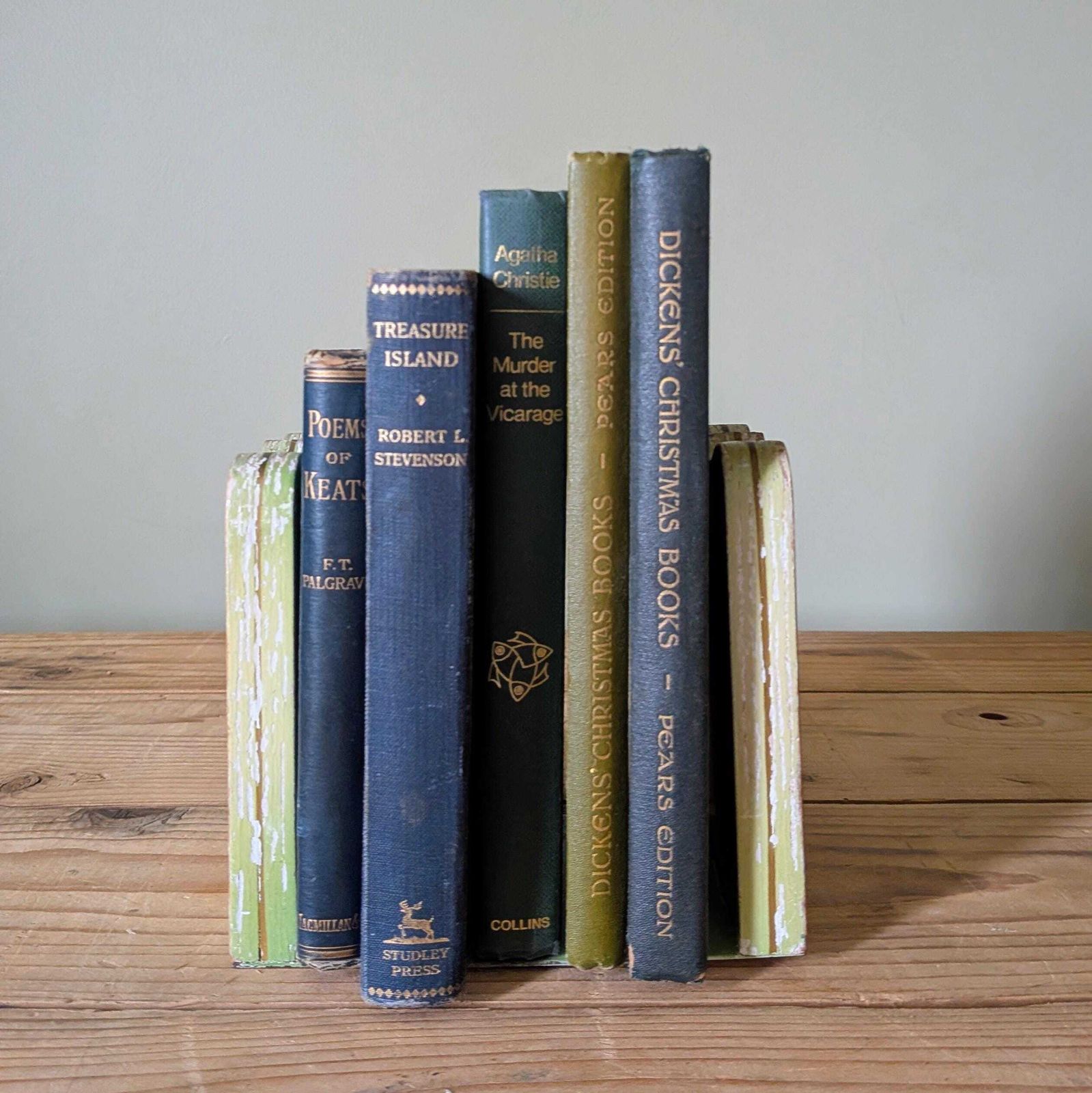 Pair Of Vintage French Painted Wooden Bookends C1940 photo 68.0