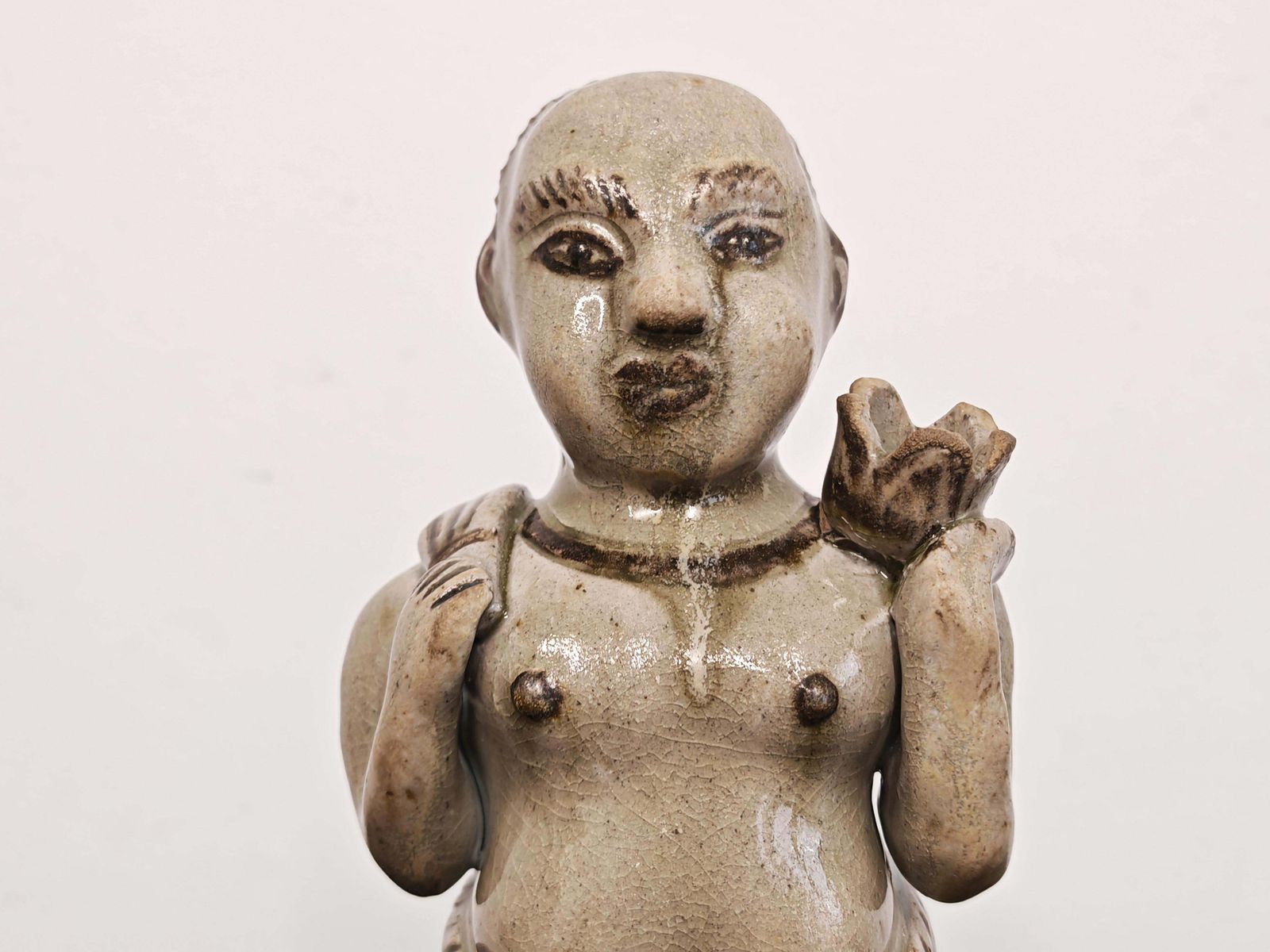 Chinese Unusual Song Dynasty Style Cizhou Pottery Figure, 18th Century photo Home Decor