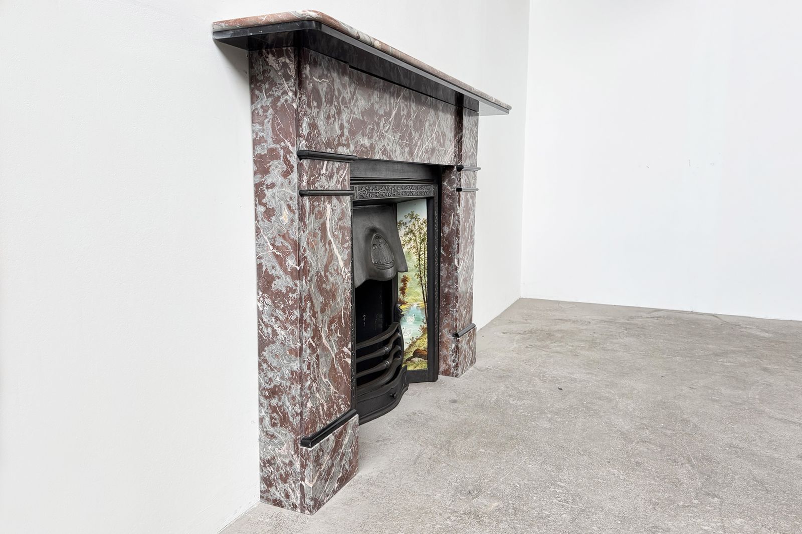 Antique Victorian Fireplace Surround In Rouge Royal Marble photo for sale