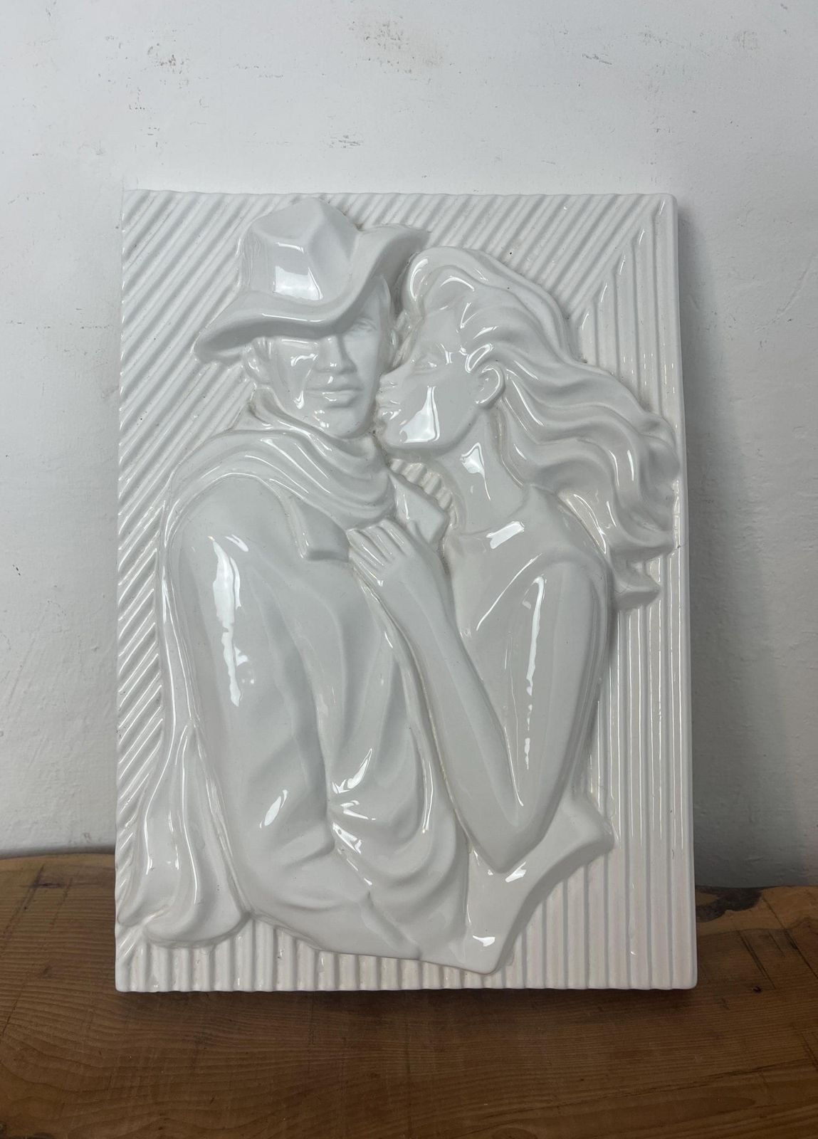 195.0 Retro Ceramic Wall Plaque, Pop Art Design, Swedish Artist, Ewa Jarenskog, For Jie Gantoft photo