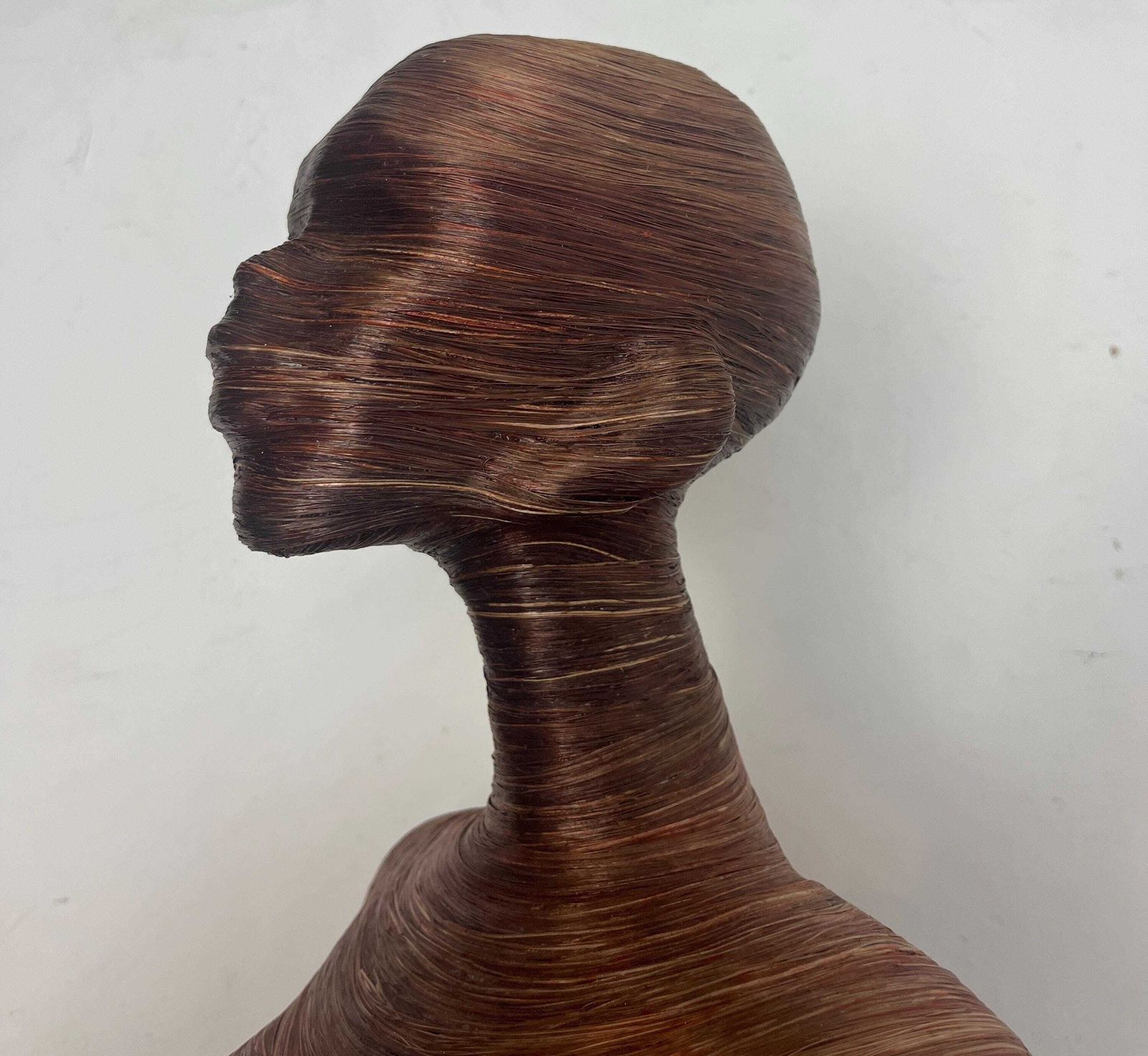 Large Abstract Contemporary Lady Sculpture, Rattan Fibre Figure, Lara Brown Designer Art photo 195.0