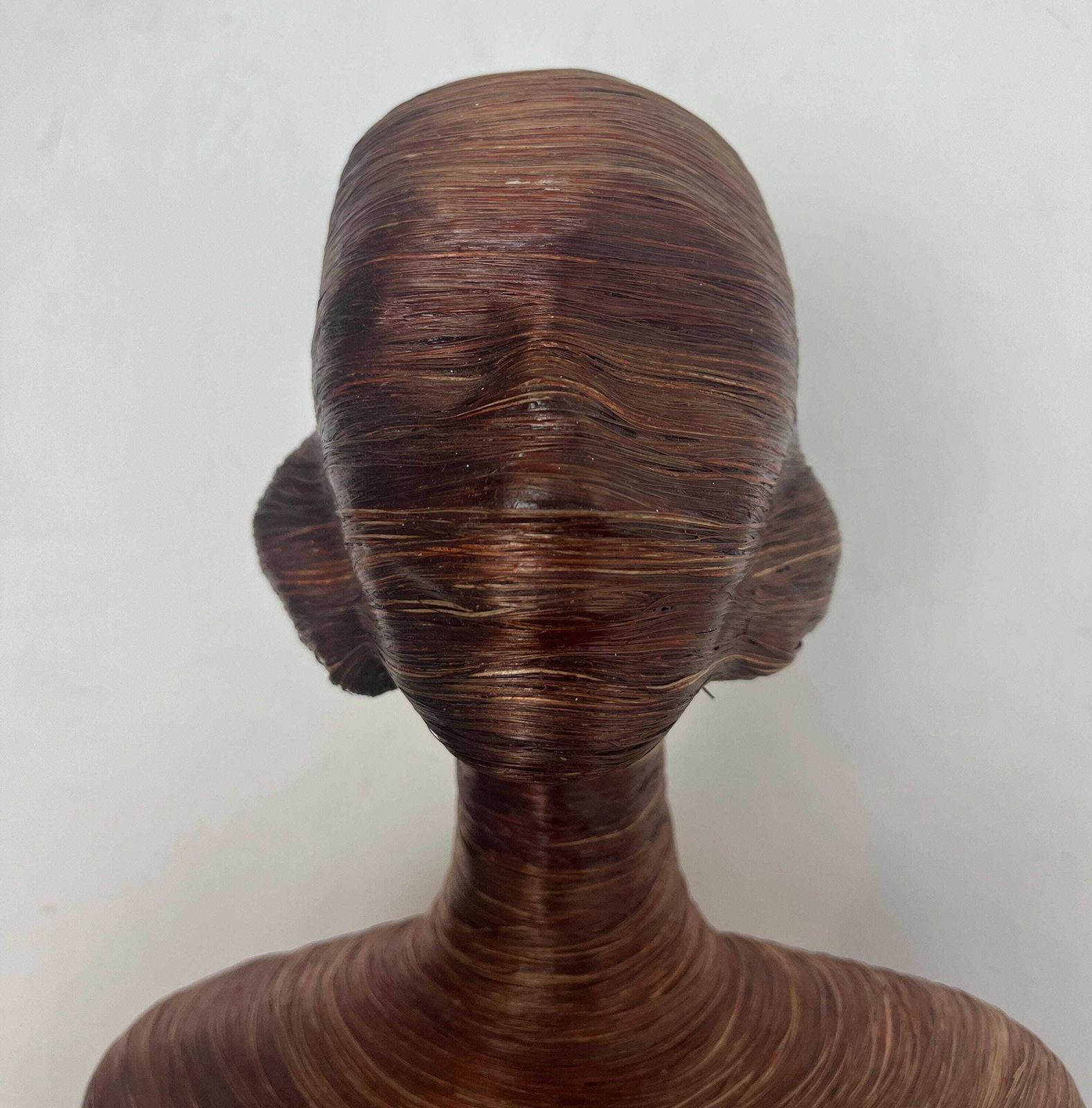 photo for sale Large Abstract Contemporary Lady Sculpture, Rattan Fibre Figure, Lara Brown Designer Art