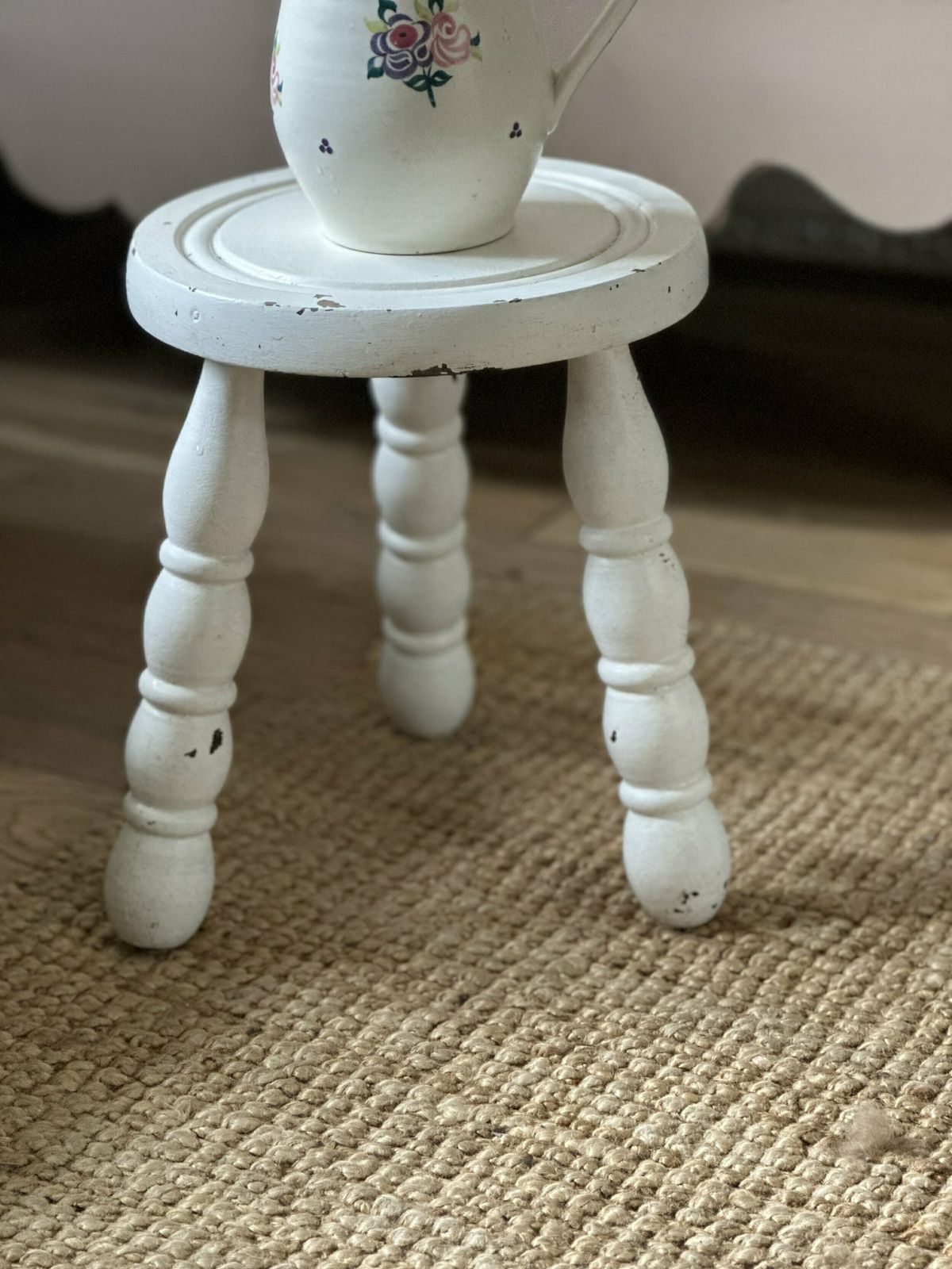 Pretty French Bobbin Stool, 1800s photo for sale