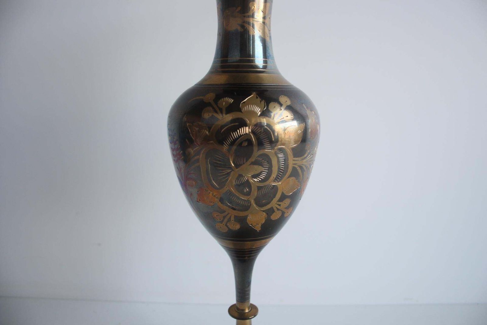 Vintage Metal, Brass Vase, India, Handmade, 1960's. photo 363.0