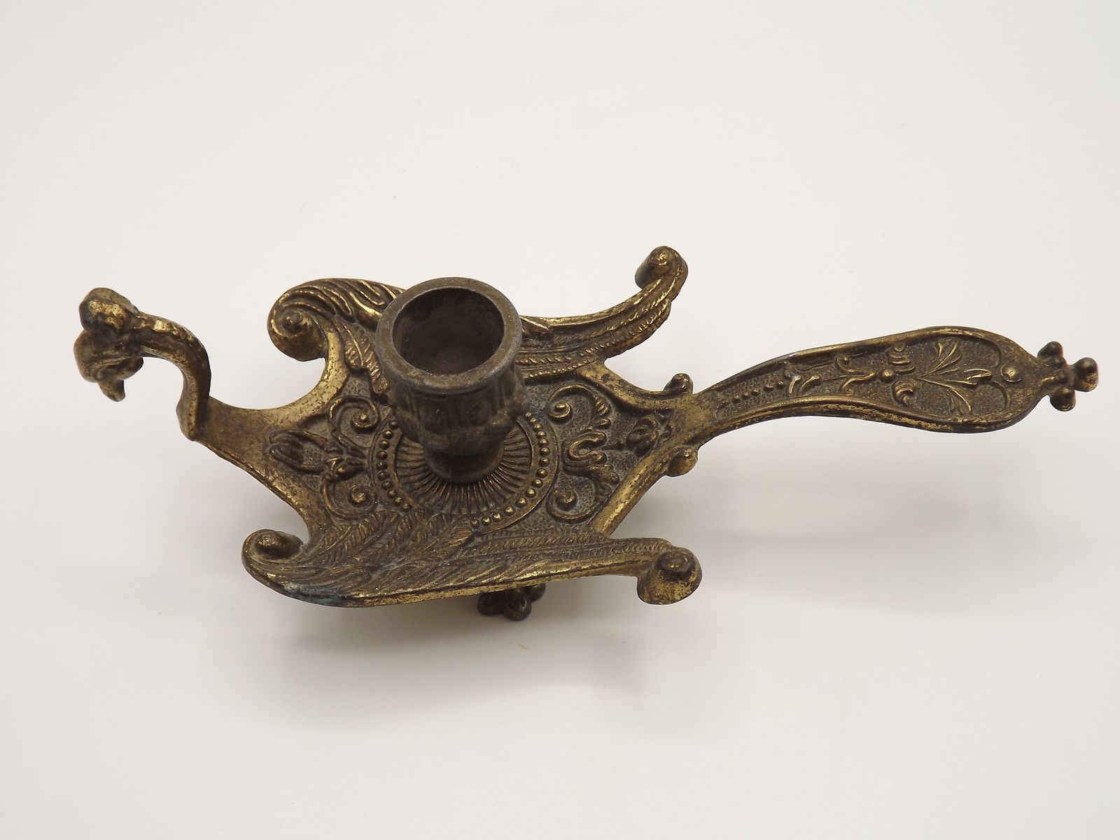 photo furniture Rare Pair Of Embossed Bronze Firebird/Phoenix Chamberstick Candleholders