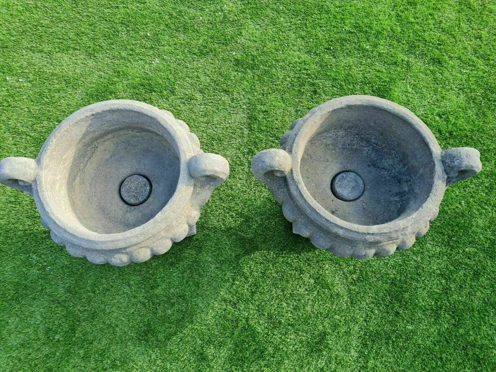 Vintage Style Garden Urns Planters English Stone 0158. photo for sale