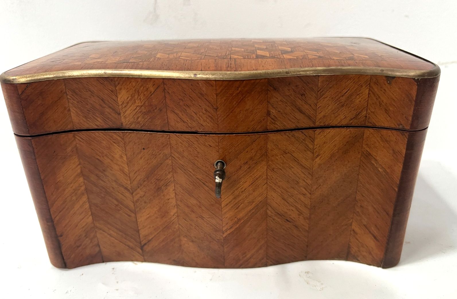 Home Decor Napoleon Jewelry Box In Veneer Marquetry 19th Century photo