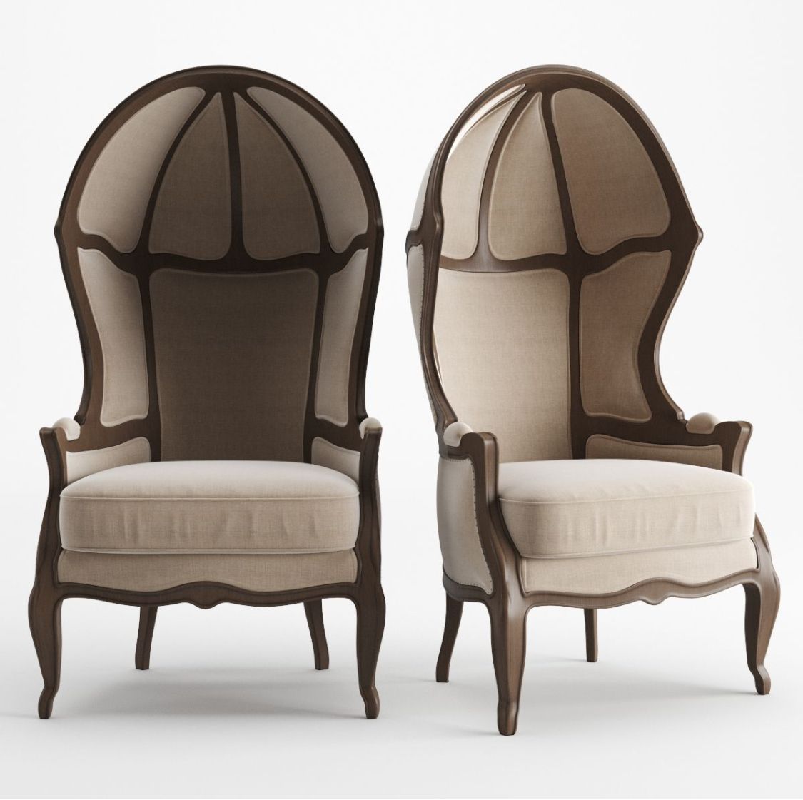 A Pair Of Versailles Balloon Chairs By Restoration Hardware
