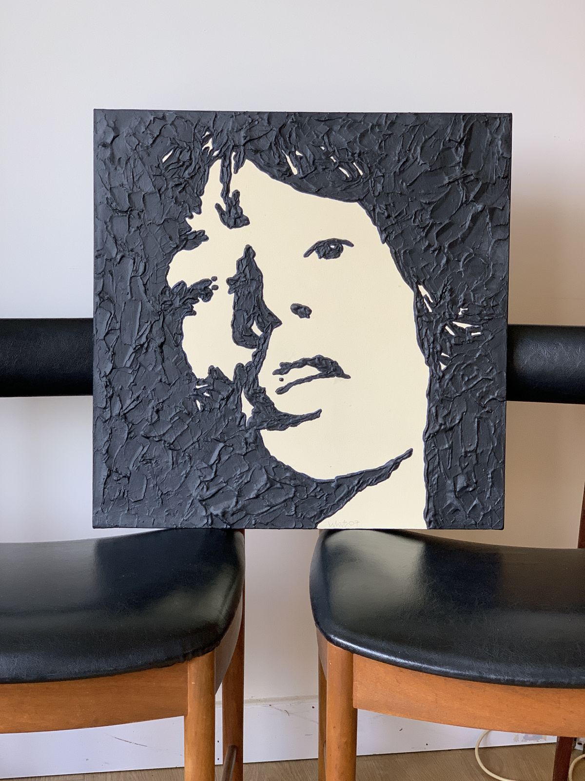 Impasto Silhouette Painting Of Mick Jagger By Mark Whitfield