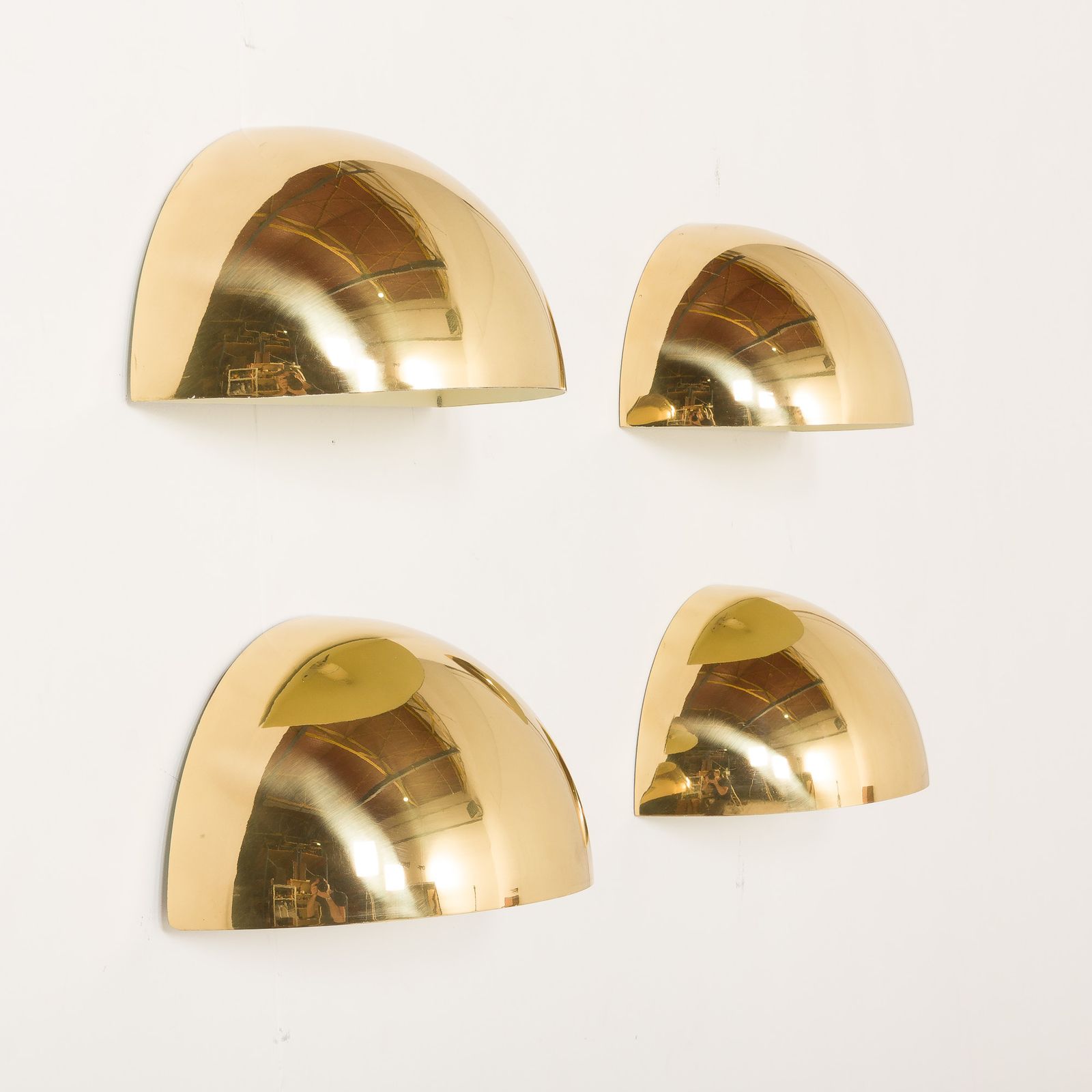 photo buy Italian Space Age Brass ‘Quebec’ Sconces By Gilla Giani For Tronconi, Set Of 2, 1980s.