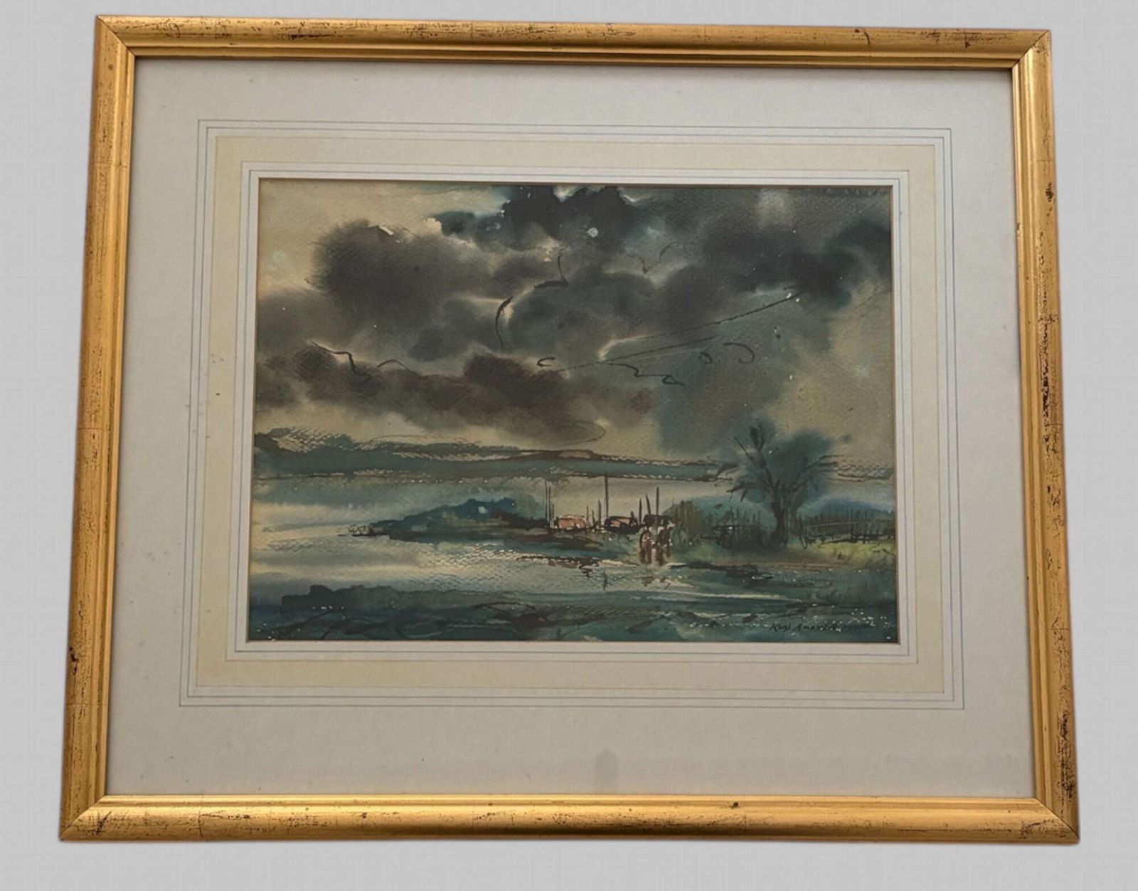 Kazi Anowar Hossain   Watercolour   Landscape Scene (Bengal)